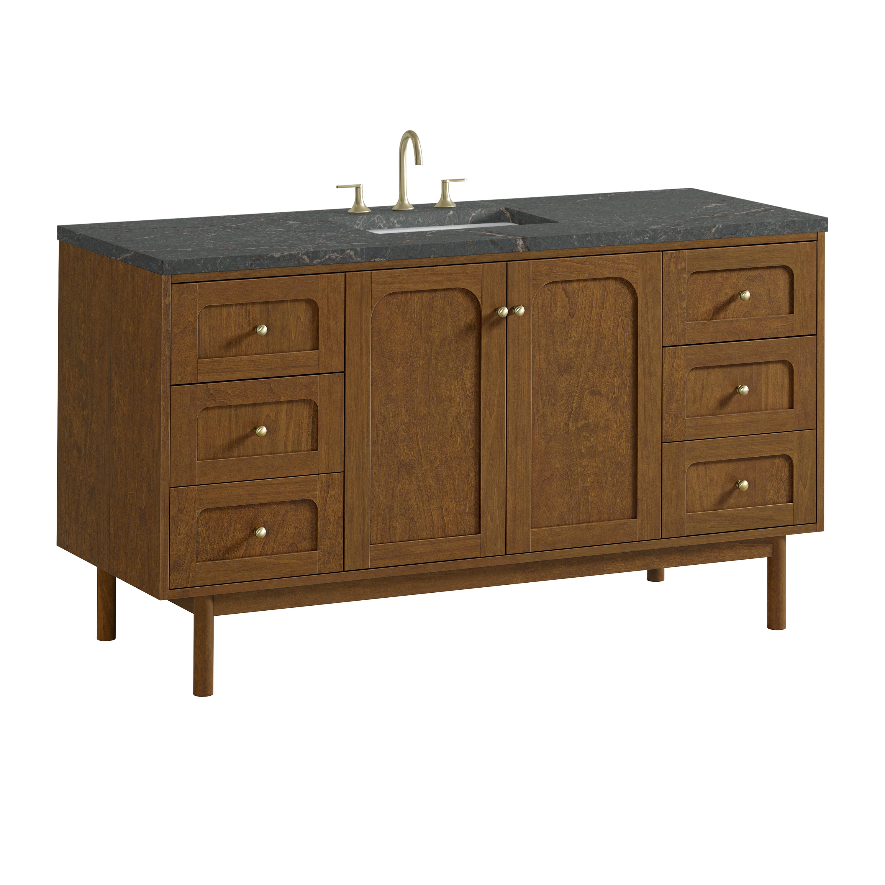 James Martin Laurent 60" Single Vanity in Honey Oak with 3cm Countertop and FreePower Wireless Charger