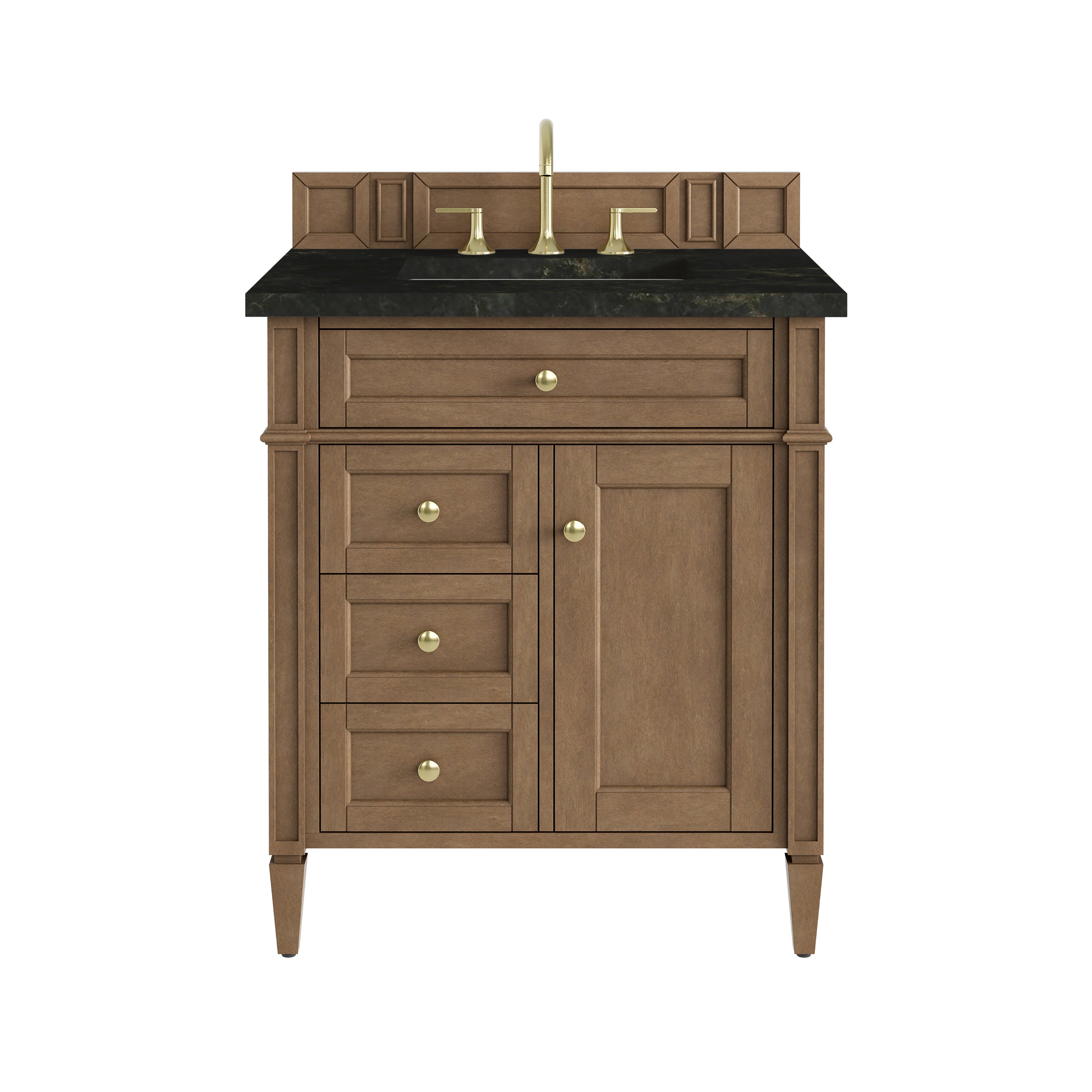 James Martin Brittany 30" Single Vanity in Pecan with 3cm Countertop
