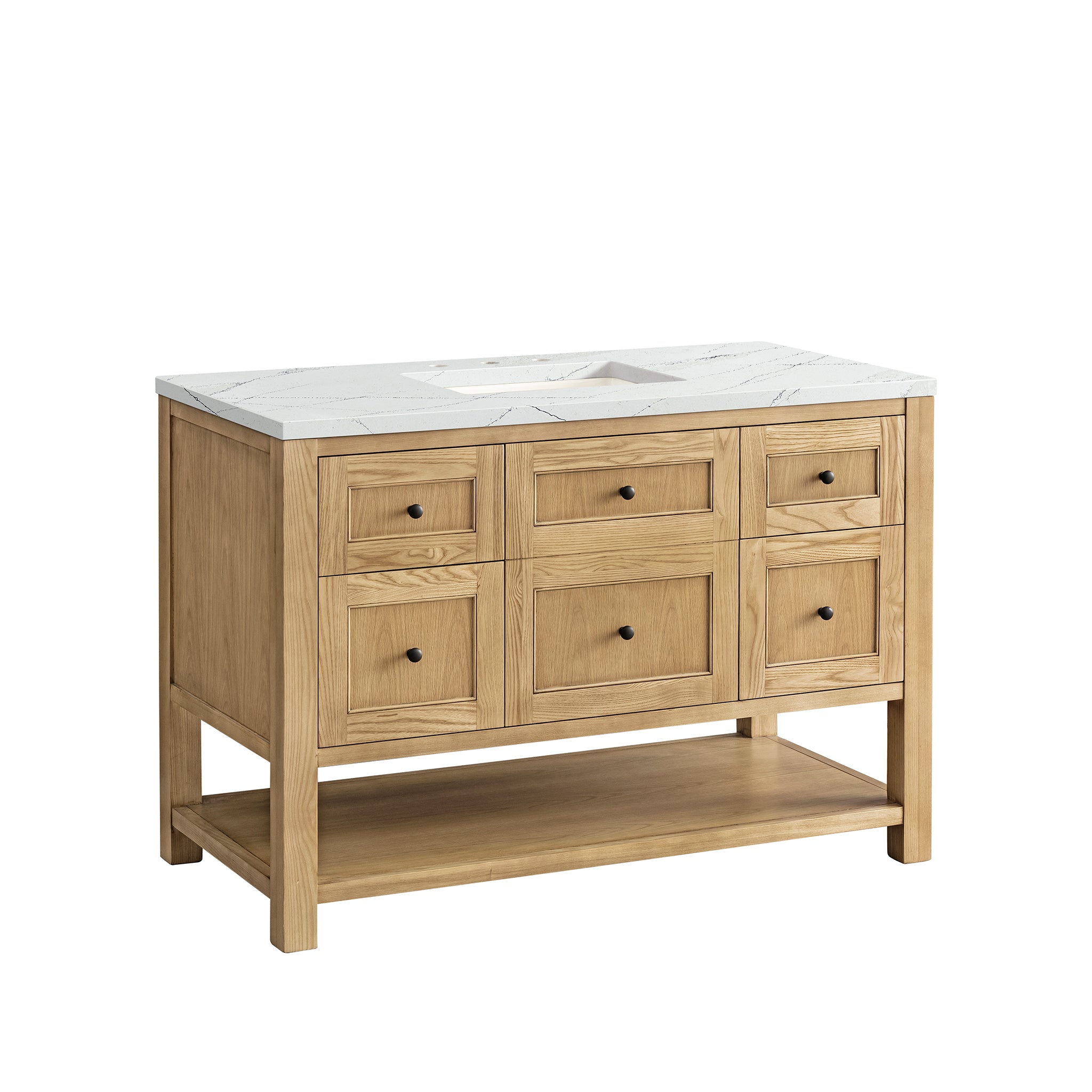 James Martin Breckenridge 48" Single Vanity in Light Natural Oak with 3cm Countertop and FreePower Wireless Charger