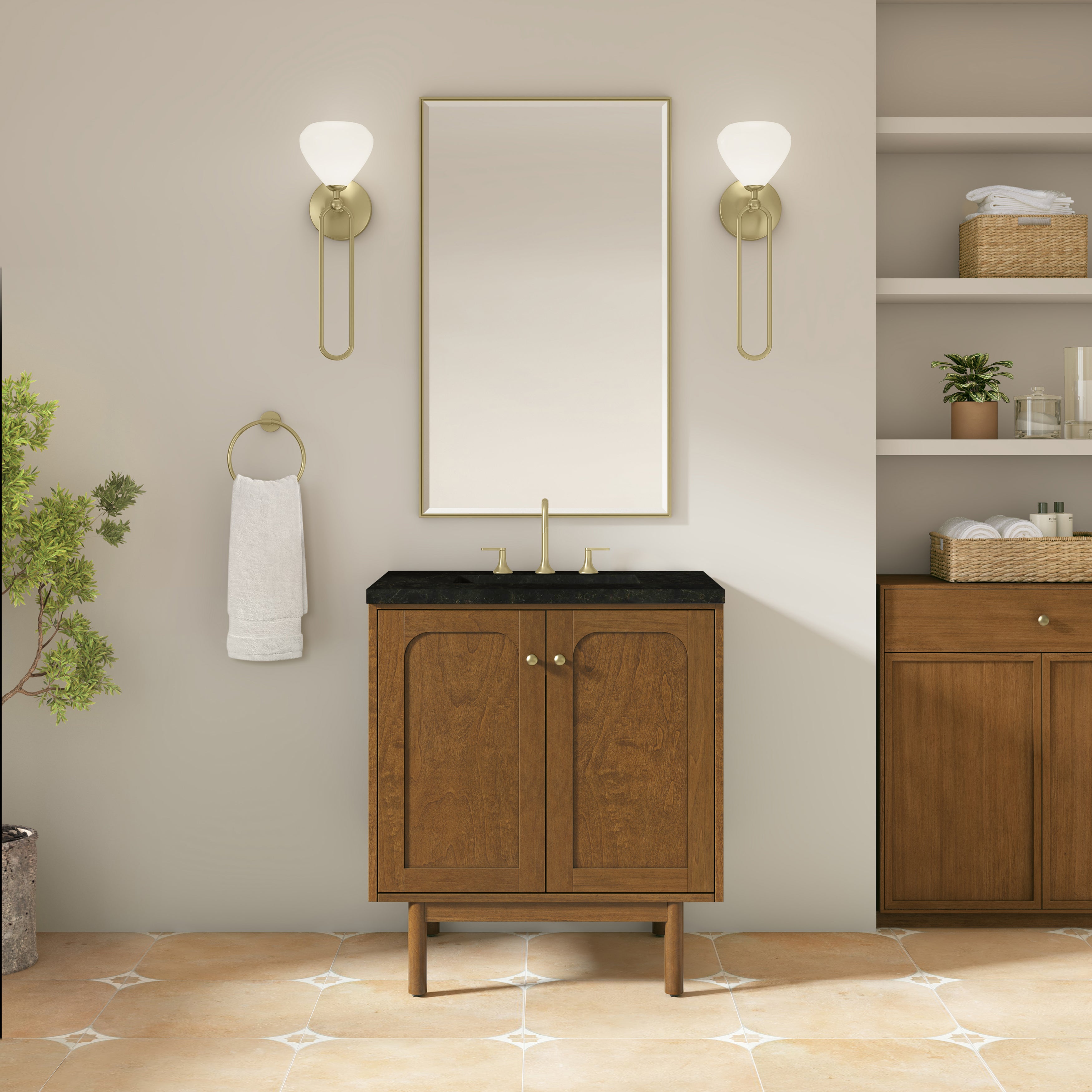 James Martin Laurent 30" Single Vanity in Honey Oak with 3cm Countertop