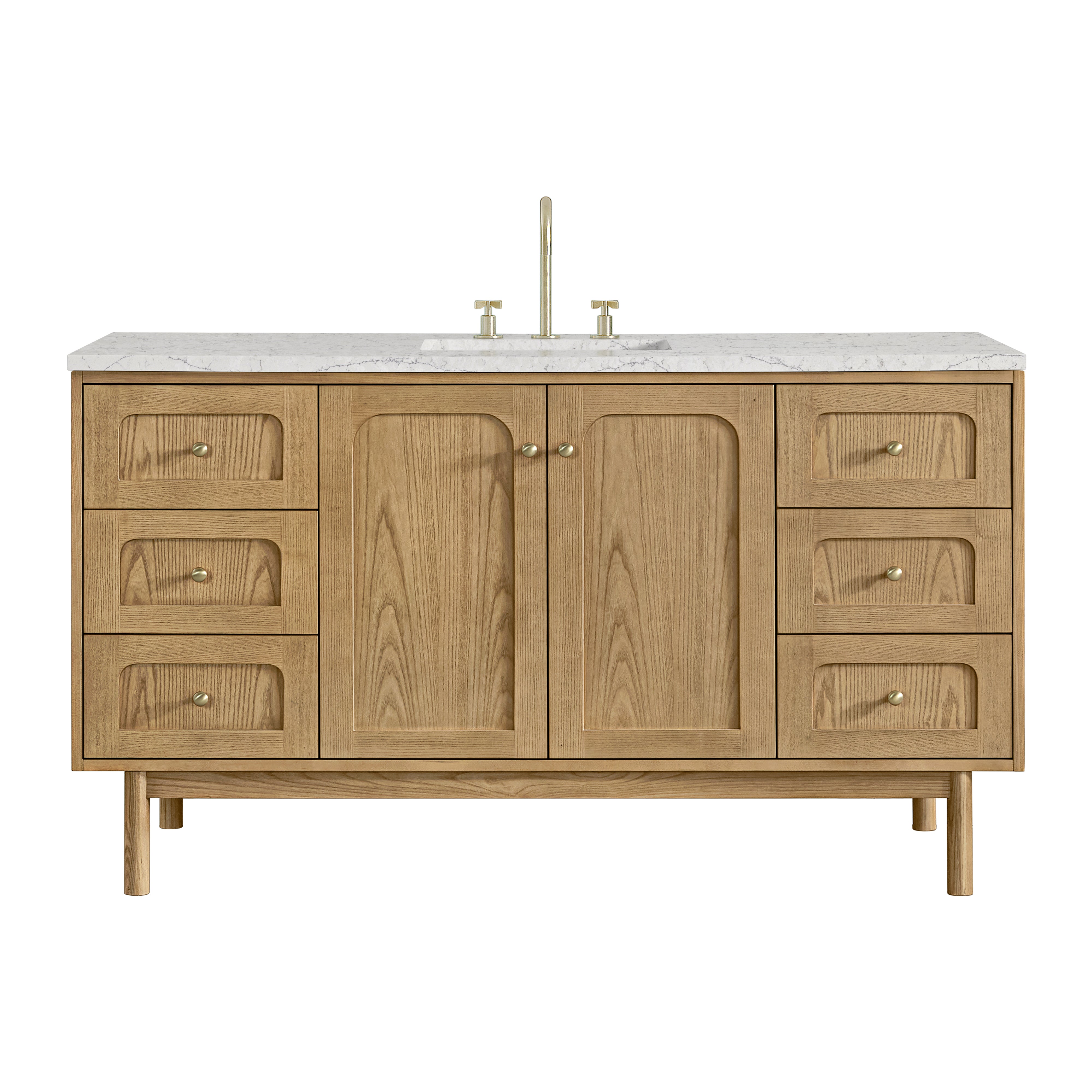 James Martin Laurent 60" Single Vanity in Light Natural Oak with 3cm Countertop