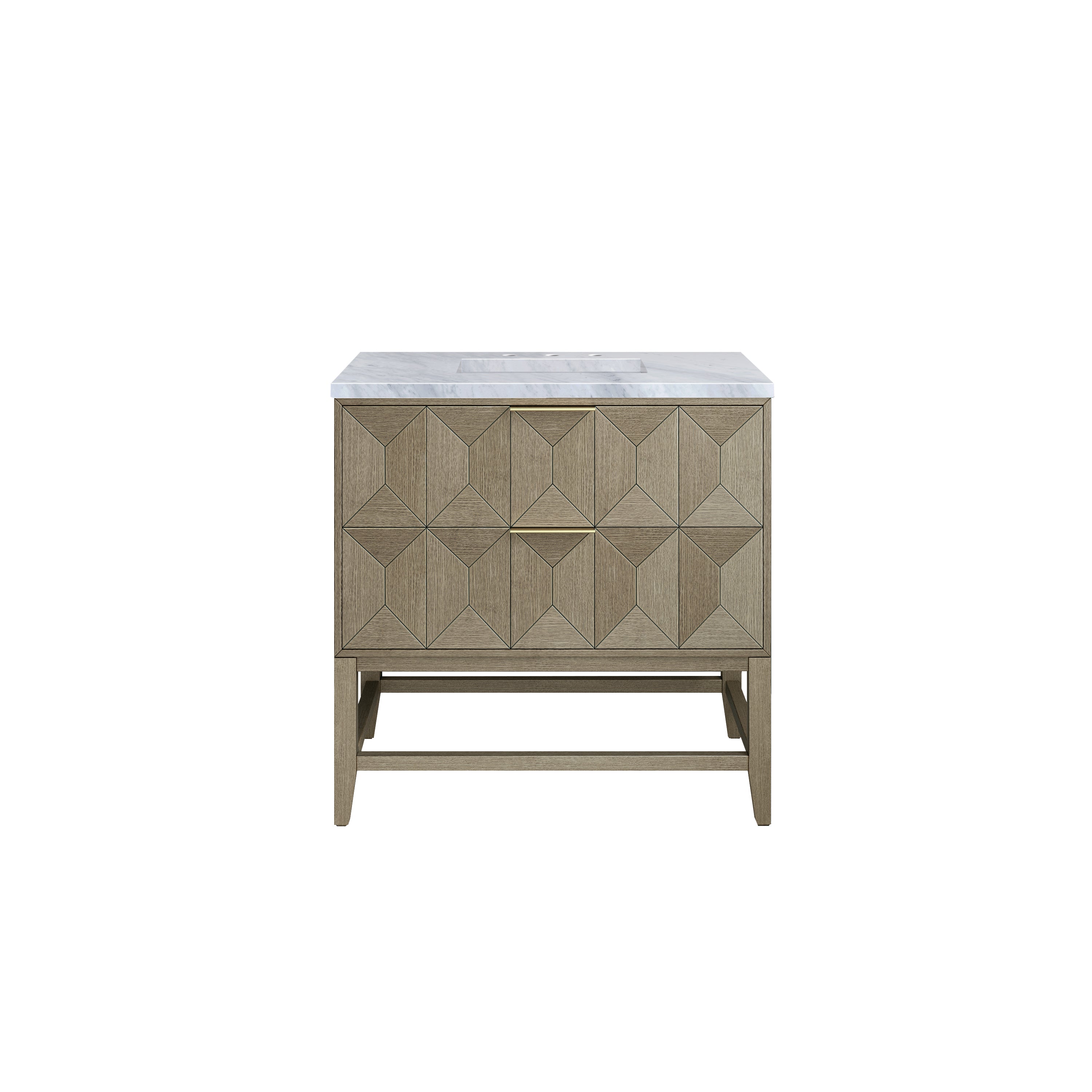 James Martin Emmeline 36" Single Vanity in Pebble Oak with 3cm Countertop