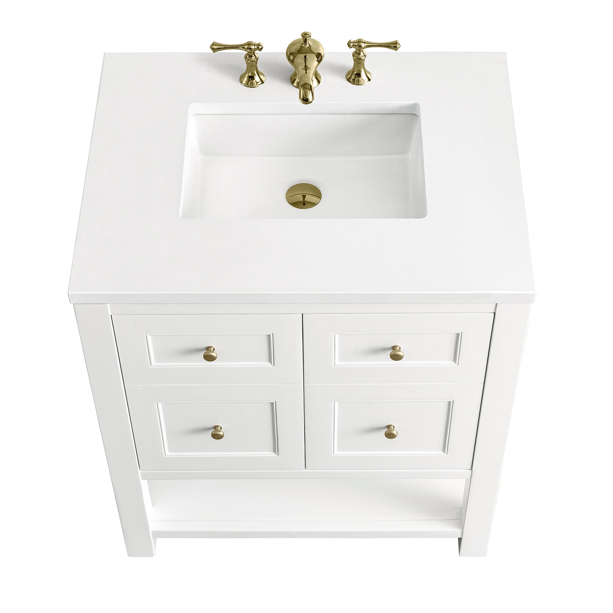 James Martin Breckenridge 30" Single Vanity in Bright White with 3cm Countertop