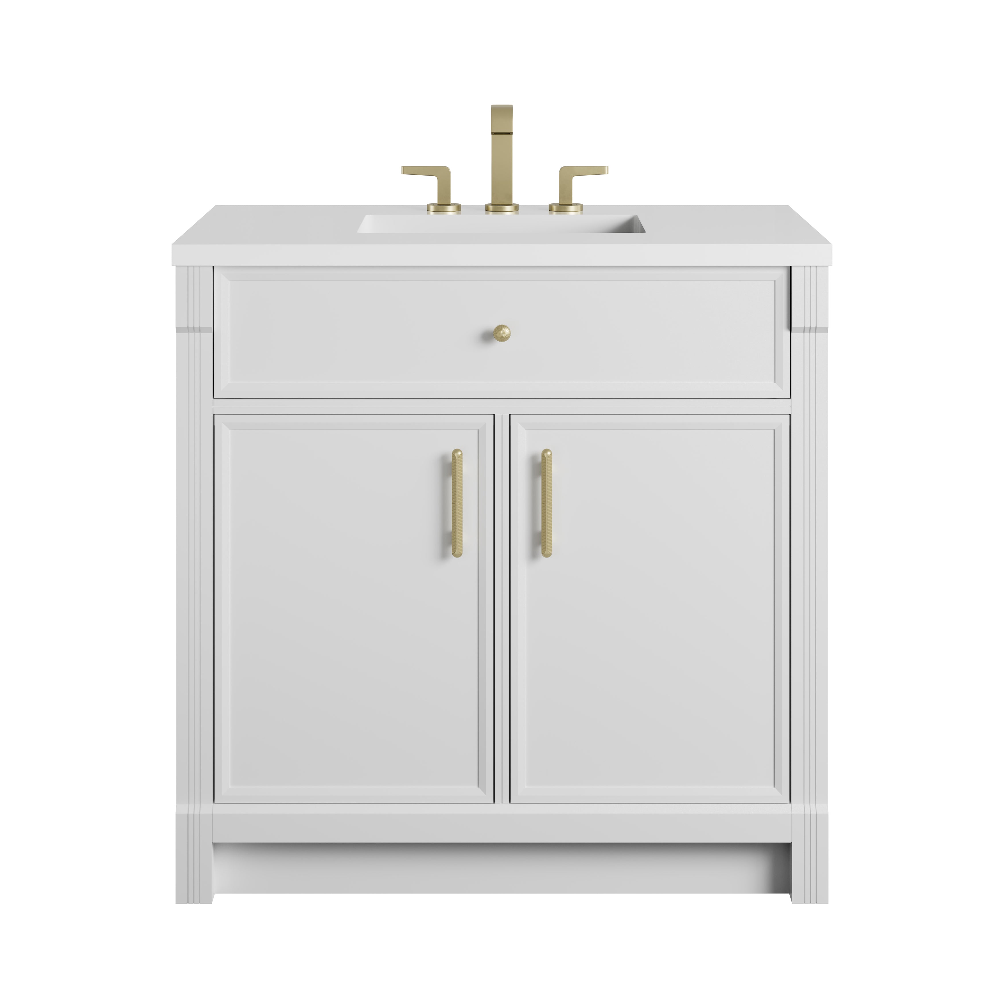 James Martin Bellshire 36" Single Vanity in Bright White with 3cm Countertop