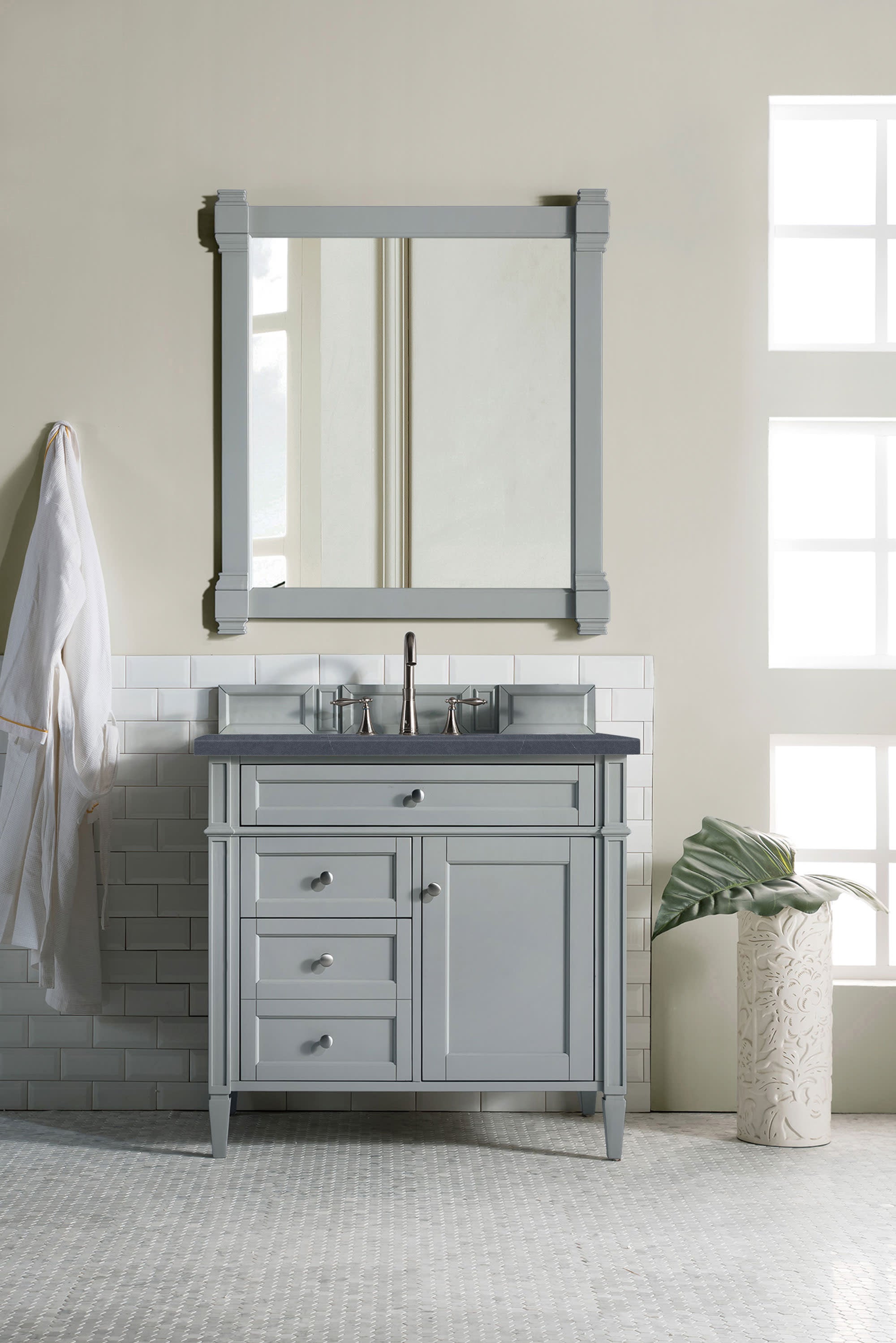 James Martin Brittany 36" Single Vanity in Urban Gray with 3cm Countertop