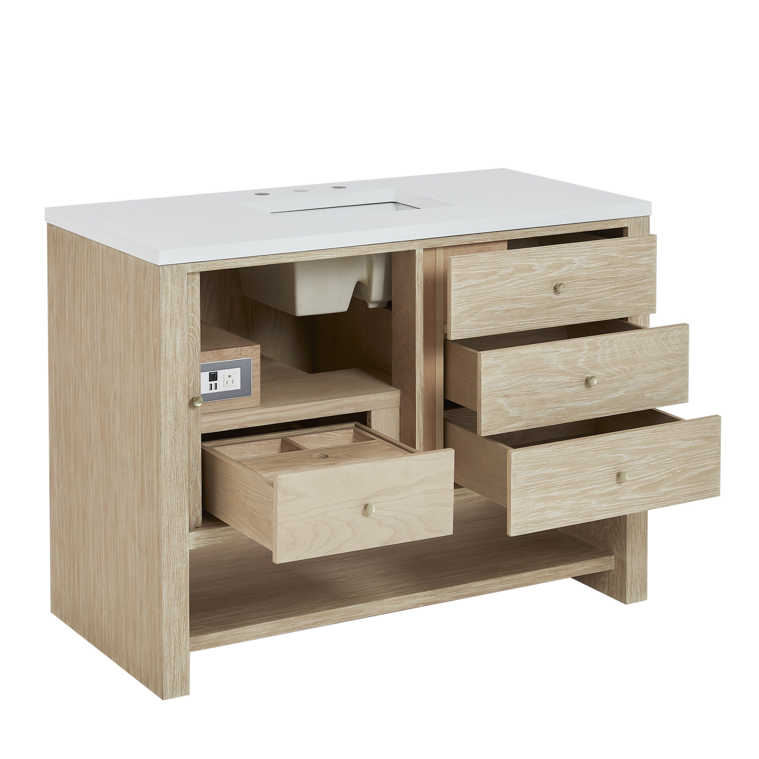 James Martin Marigot 48" Single Vanity in Sunwashed Oak with 3cm Countertop