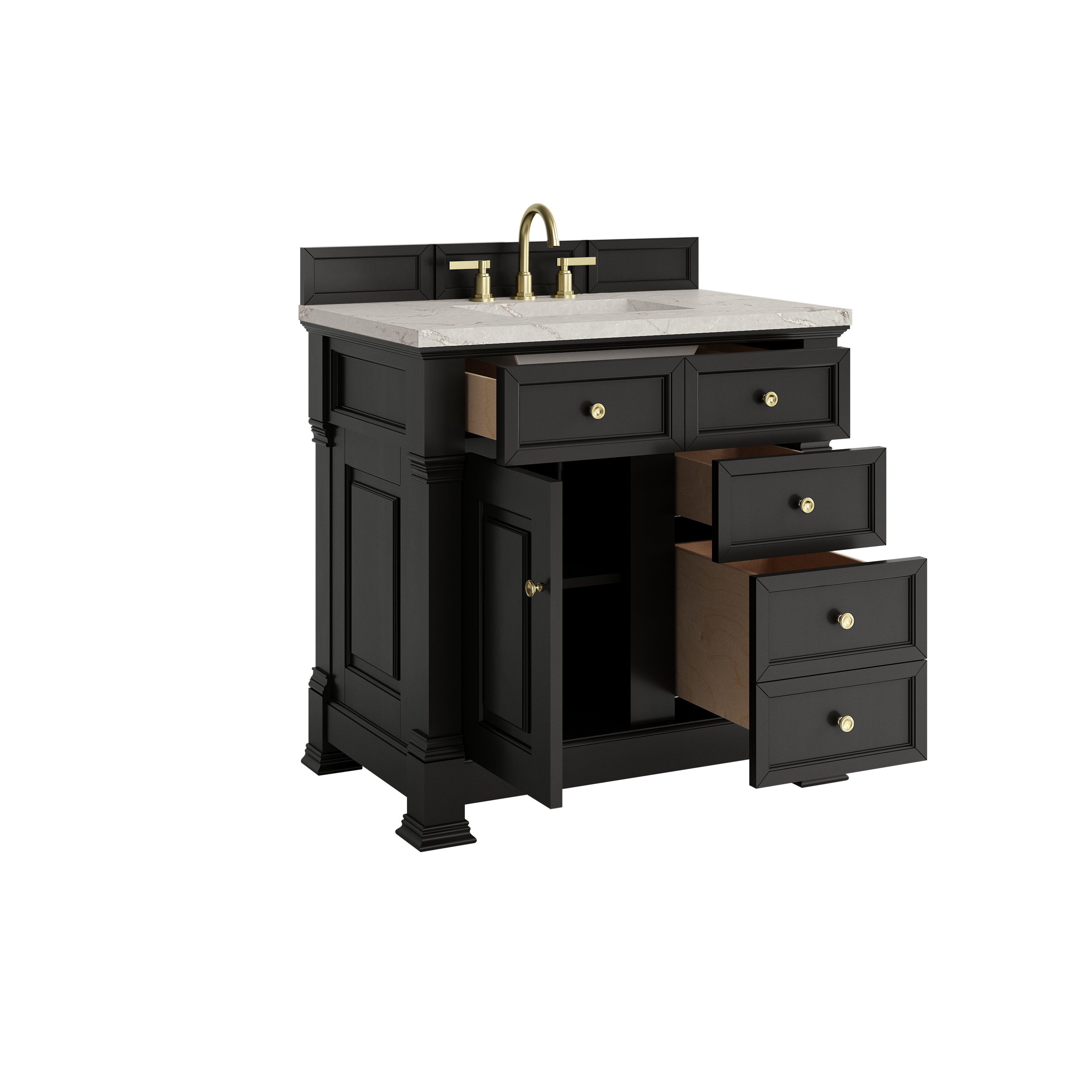James Martin Brookfield 36" Single Vanity in Black Onyx with 3cm Countertop
