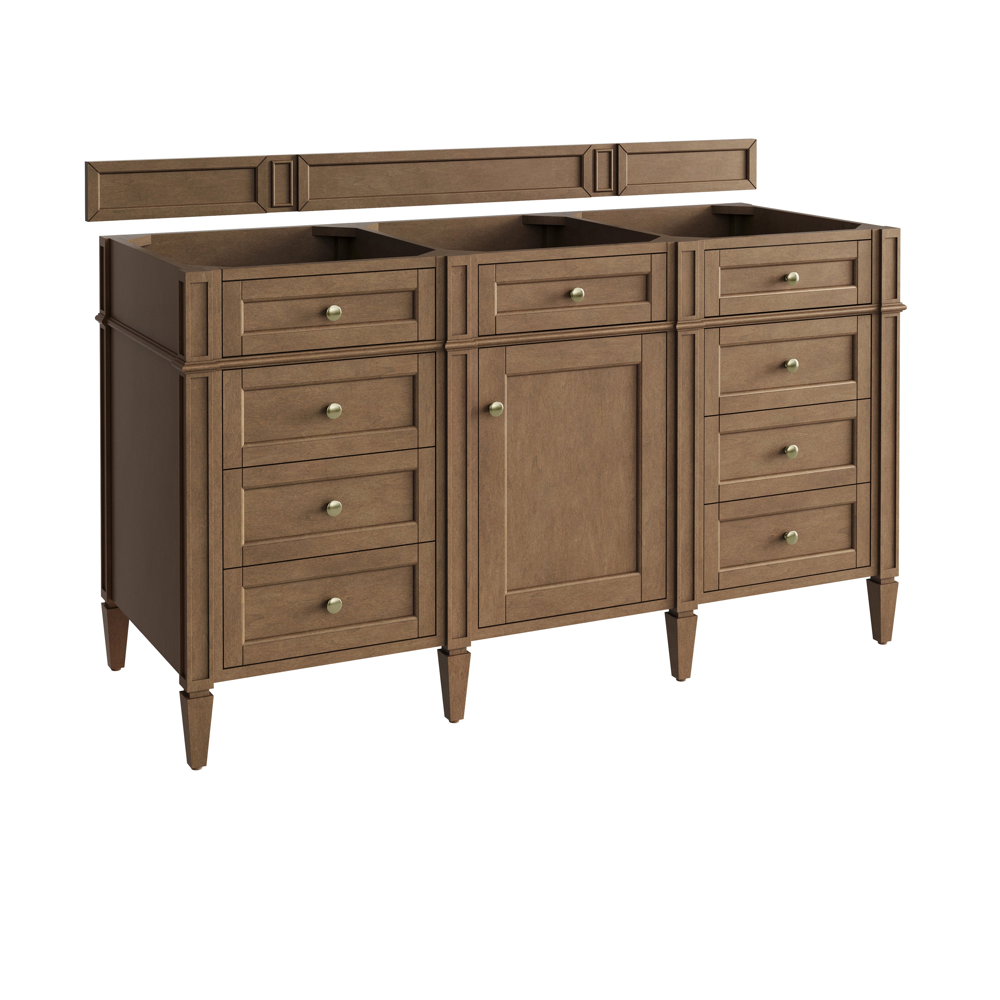 James Martin Brittany 60" Single Vanity in Pecan with 3cm Countertop