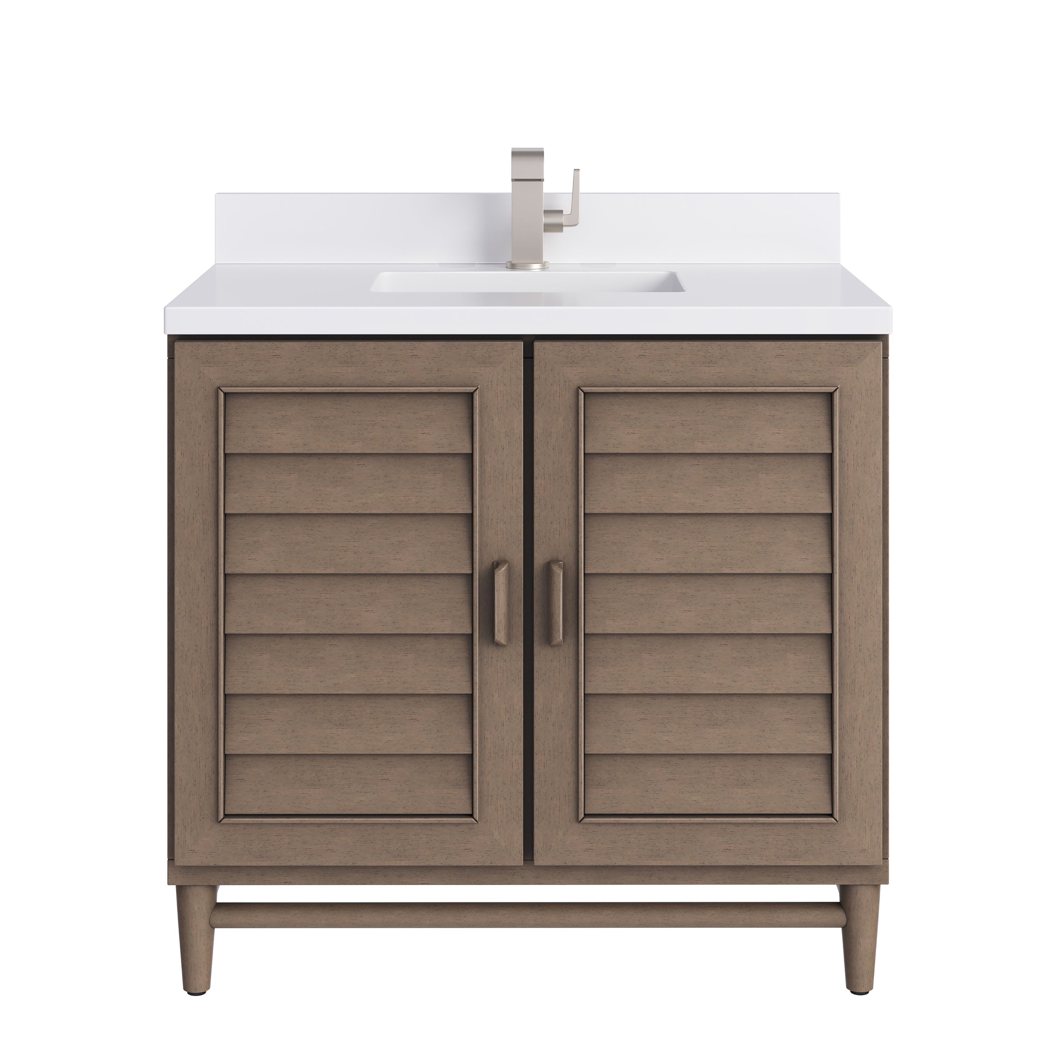 James Martin Portland 36" Single Vanity in Whitewashed Walnut with 3cm Countertop