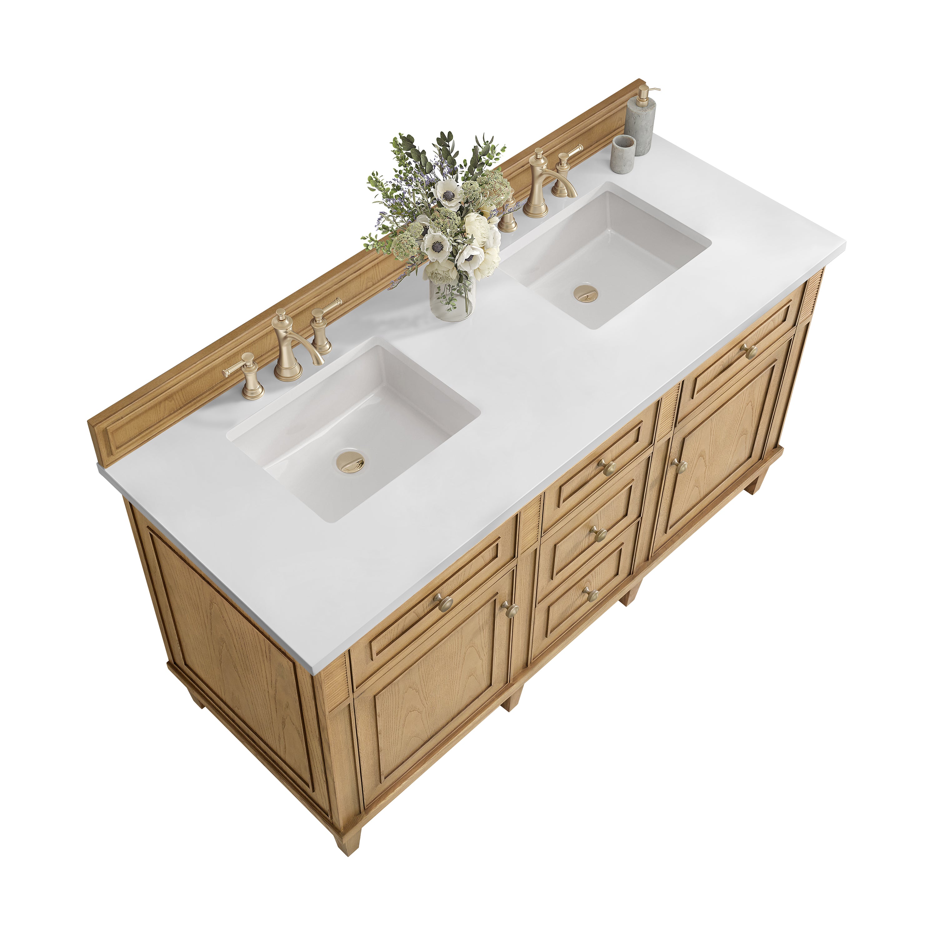 James Martin Lorelai 60" Double Vanity in Light Natural Oak with 3cm Countertop