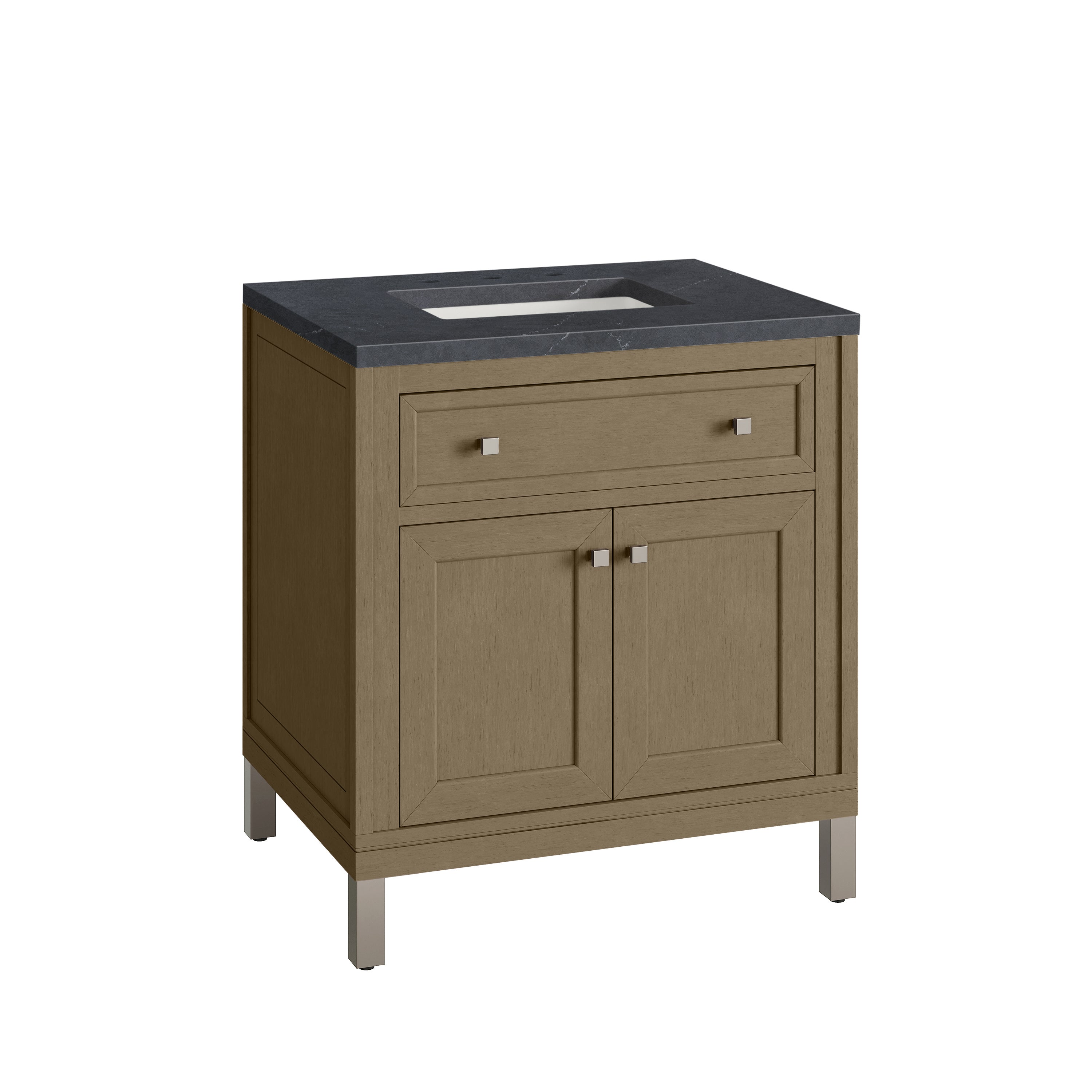 James Martin Chicago 30" Single Vanity in Walnut Whisper with 3cm Countertop