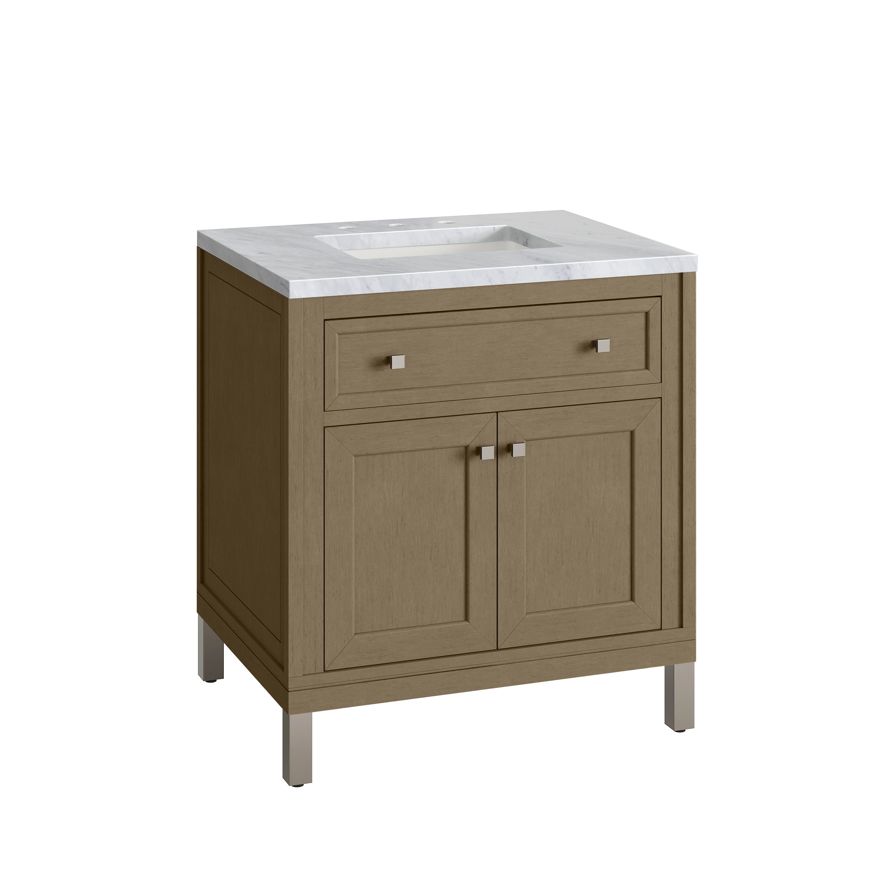 James Martin Chicago 30" Single Vanity in Walnut Whisper with 3cm Countertop