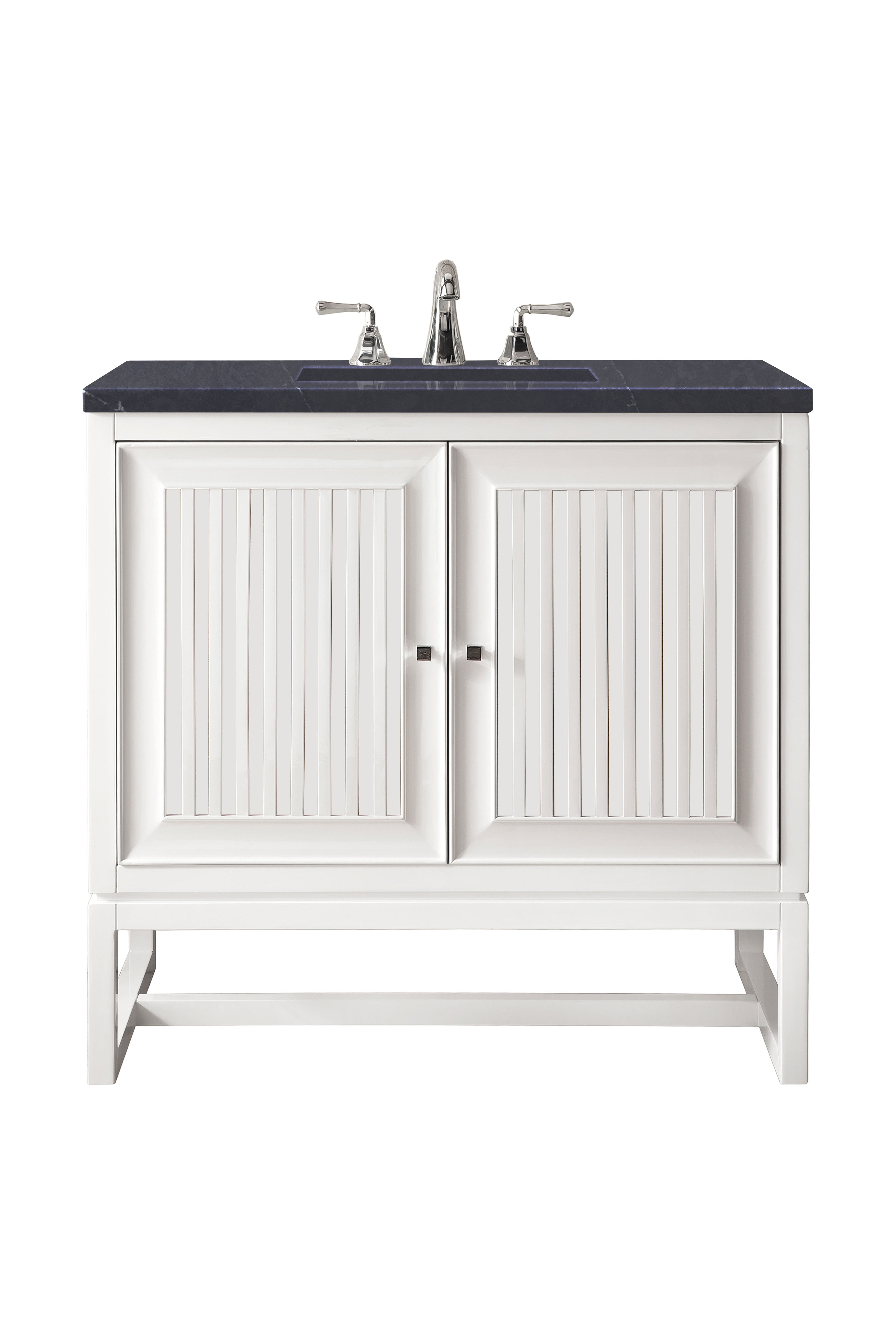 James Martin Athens 30" Single Vanity in Glossy White with 3cm Countertop