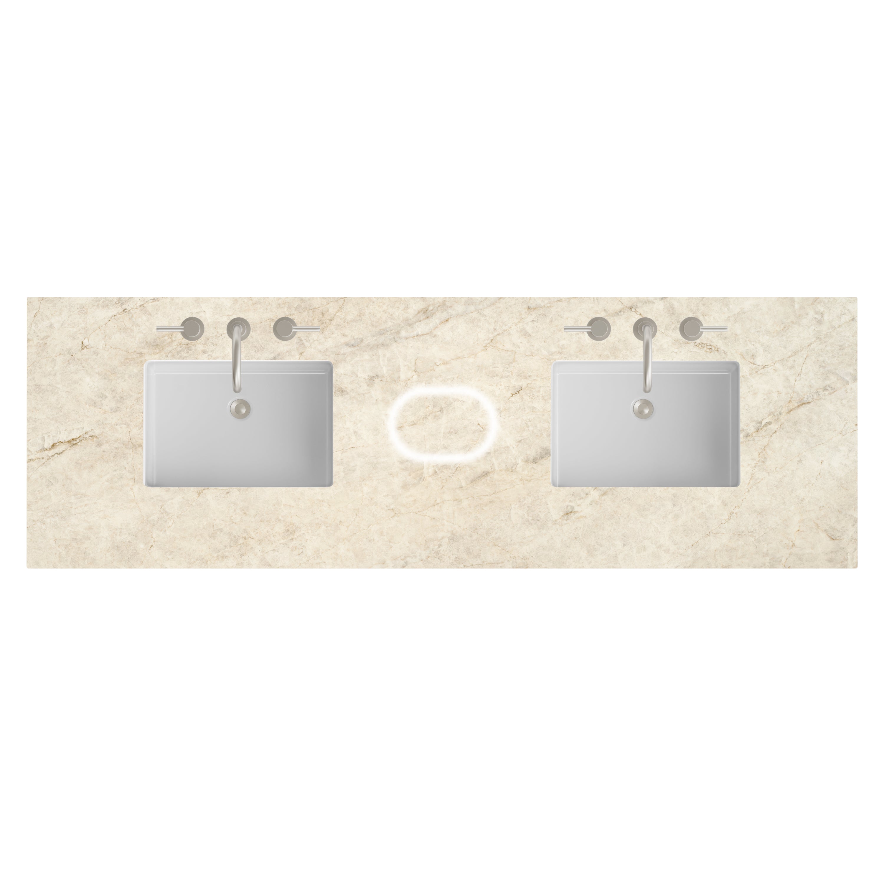 James Martin 72" Double Top with Sink & FreePower Wireless Charger, 3cm