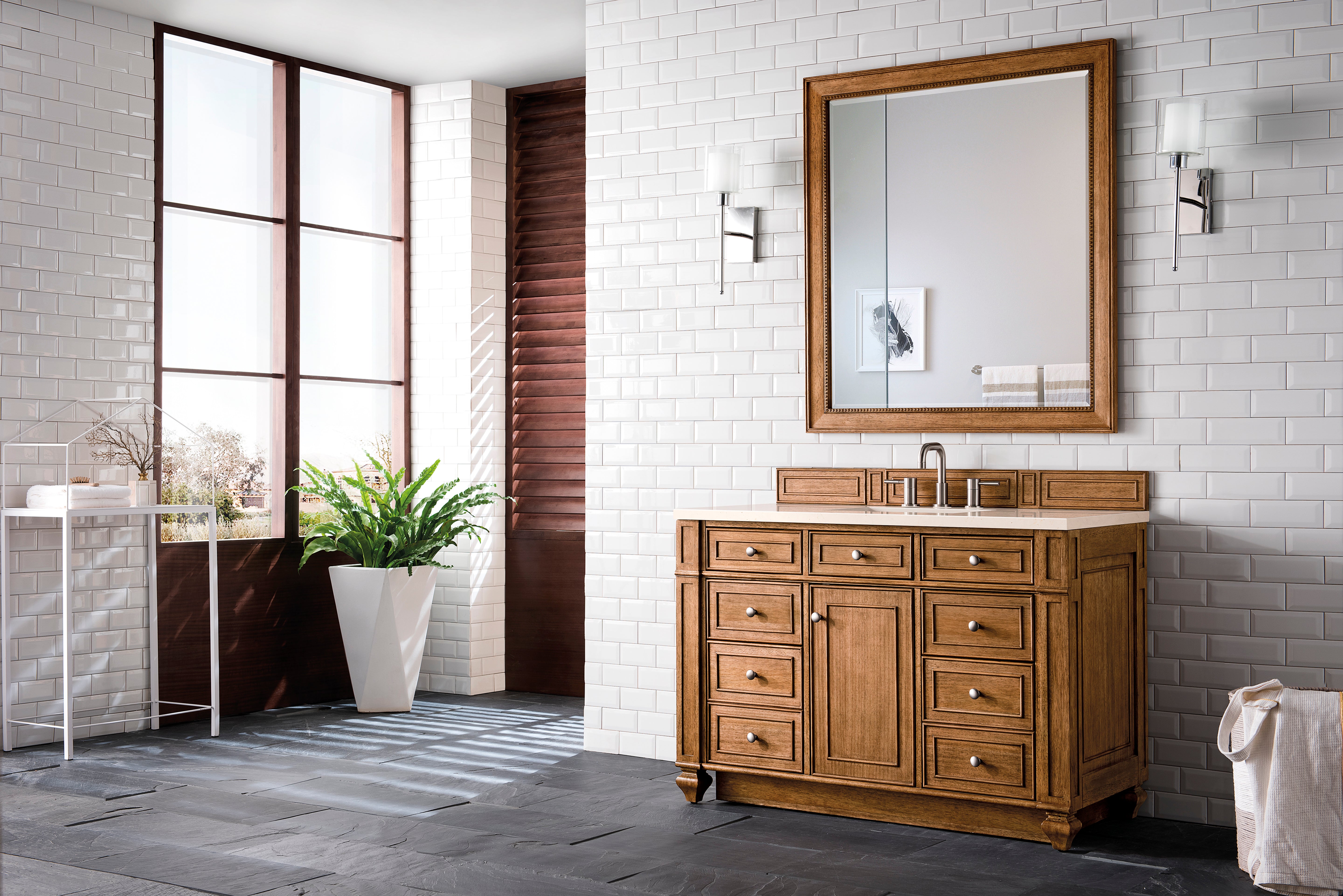 James Martin Bristol 48" Single Vanity in Saddle Brown with 3cm Countertop