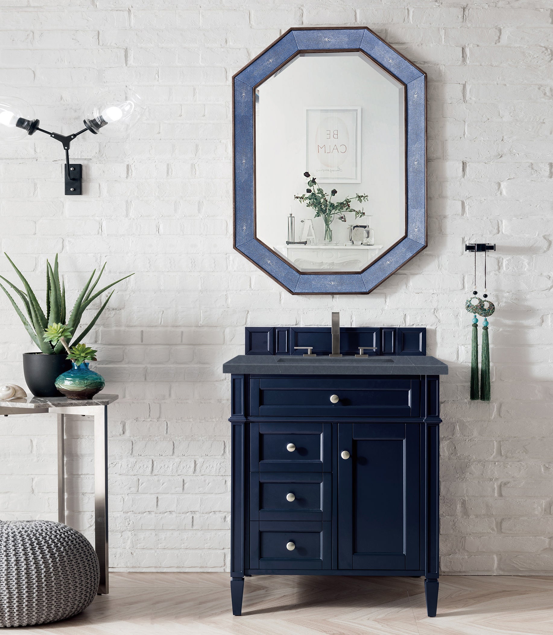 James Martin Brittany 30" Single Vanity in Victory Blue with 3cm Countertop