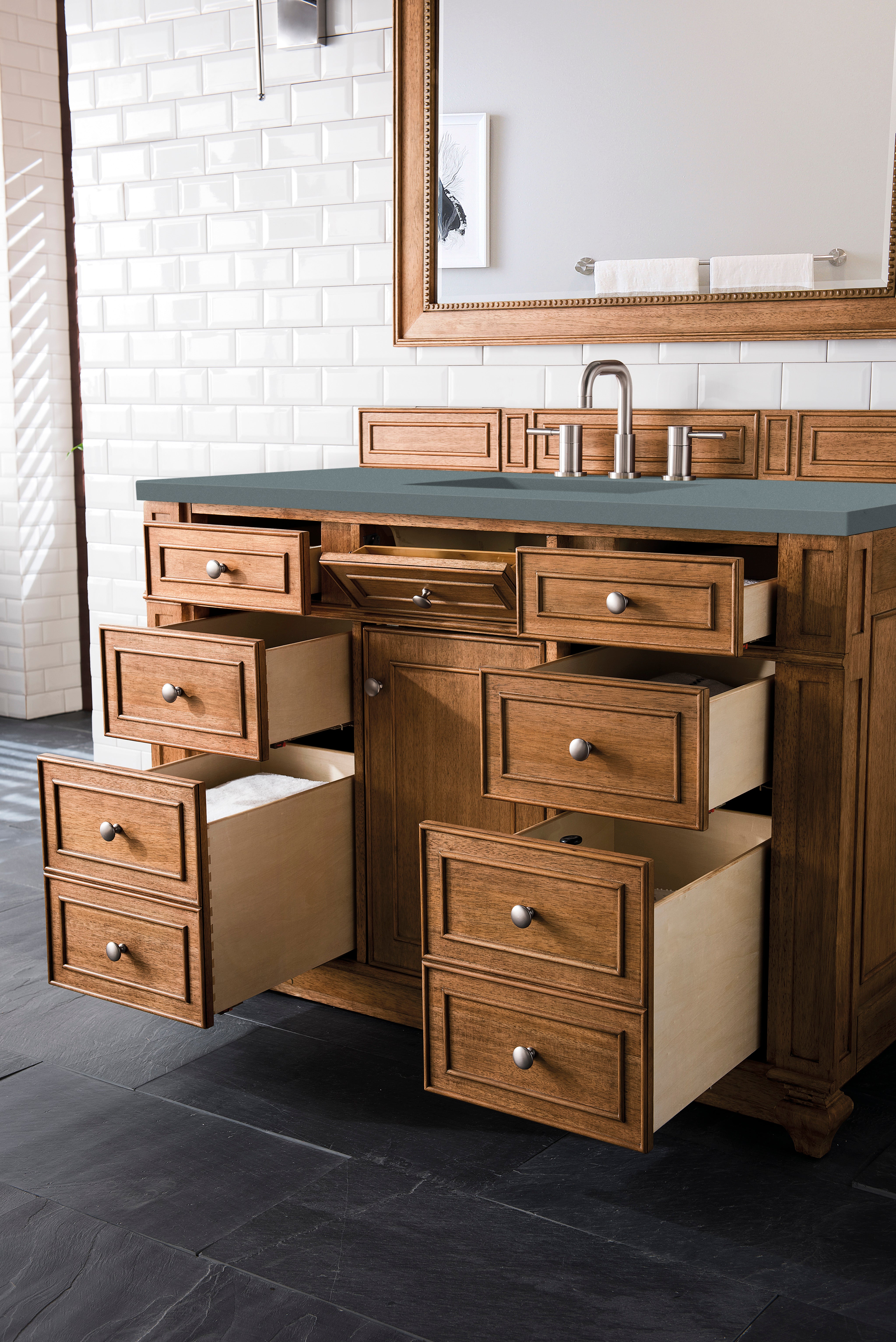 James Martin Bristol 48" Single Vanity in Saddle Brown with 3cm Countertop