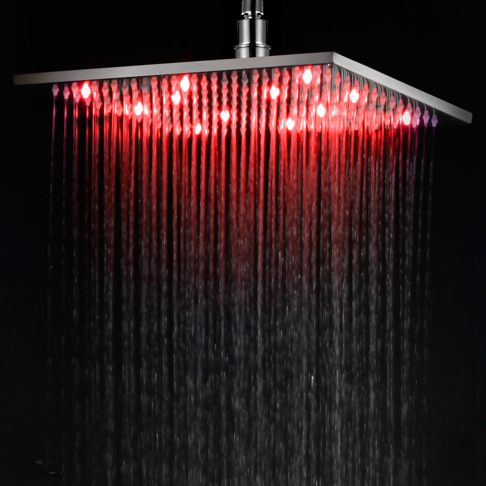 ALFI brand LED12S 12" Square Multi Color LED Rain Shower Head