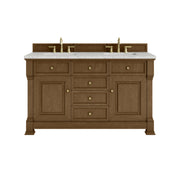 James Martin Brookfield 60" Double Vanity in Honey Oak with 3cm Countertop and FreePower Wireless Charger