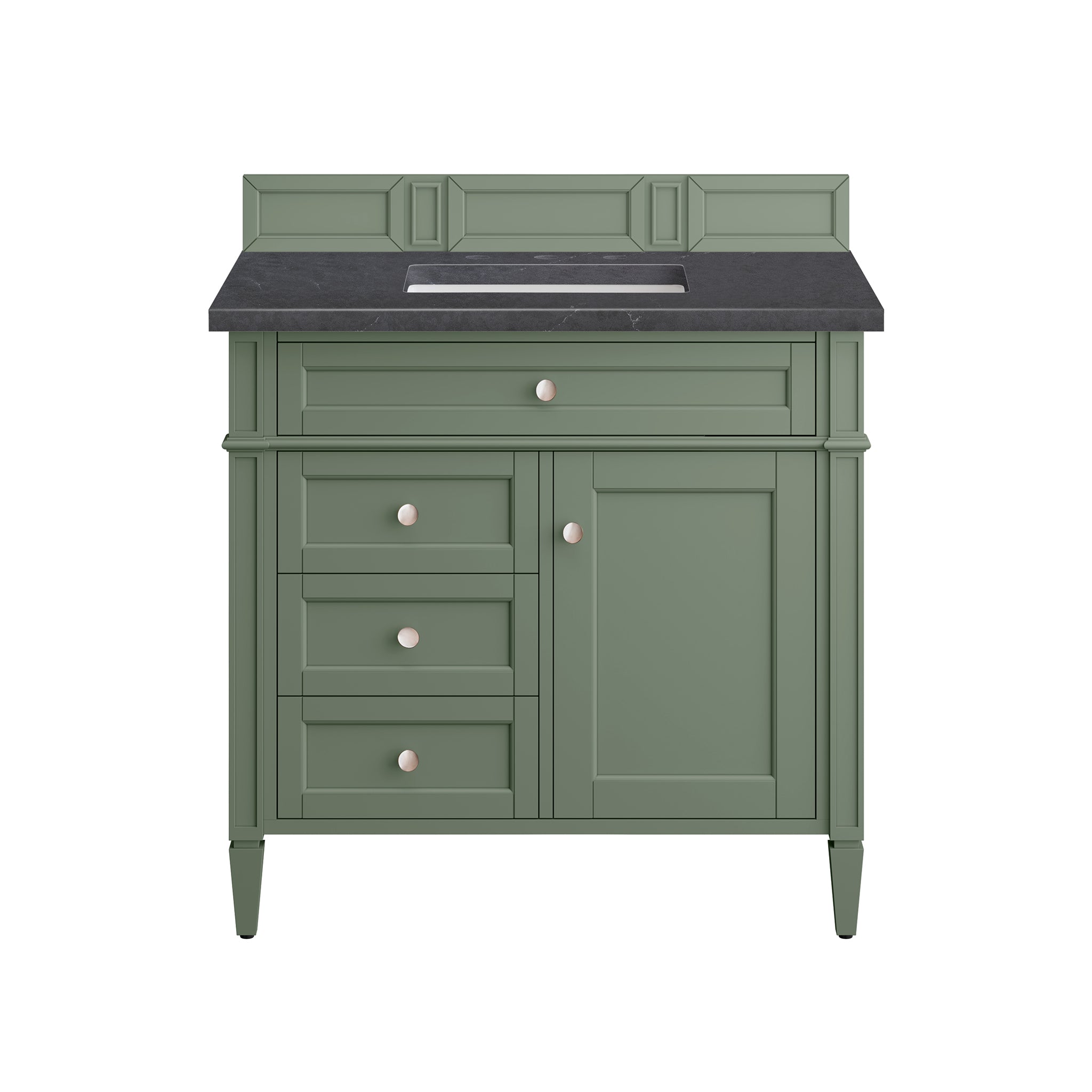 James Martin Brittany 36" Single Vanity in Smokey Celadon with 3cm Countertop
