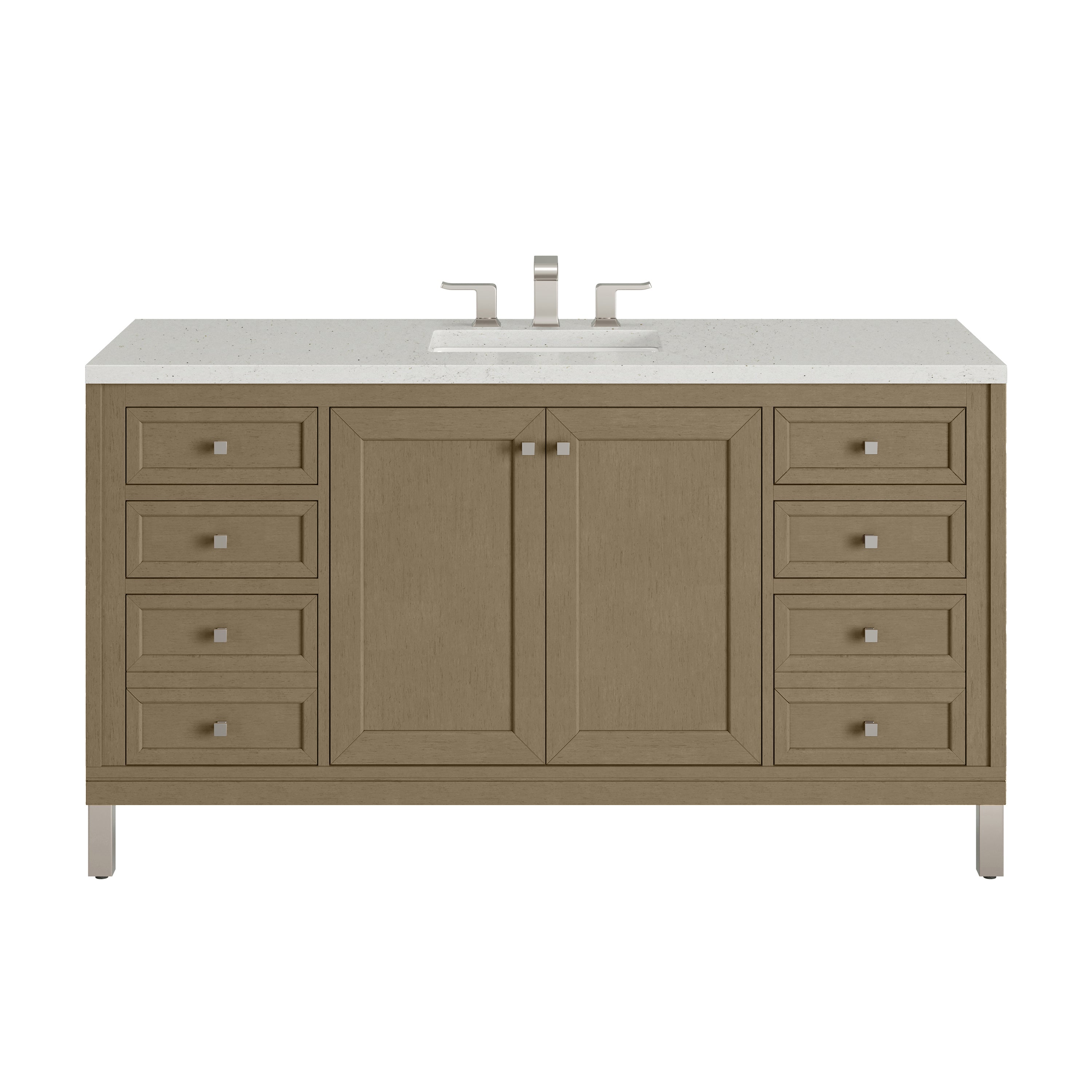 James Martin Chicago 60" Single Vanity in Walnut Whisper with 3cm Countertop