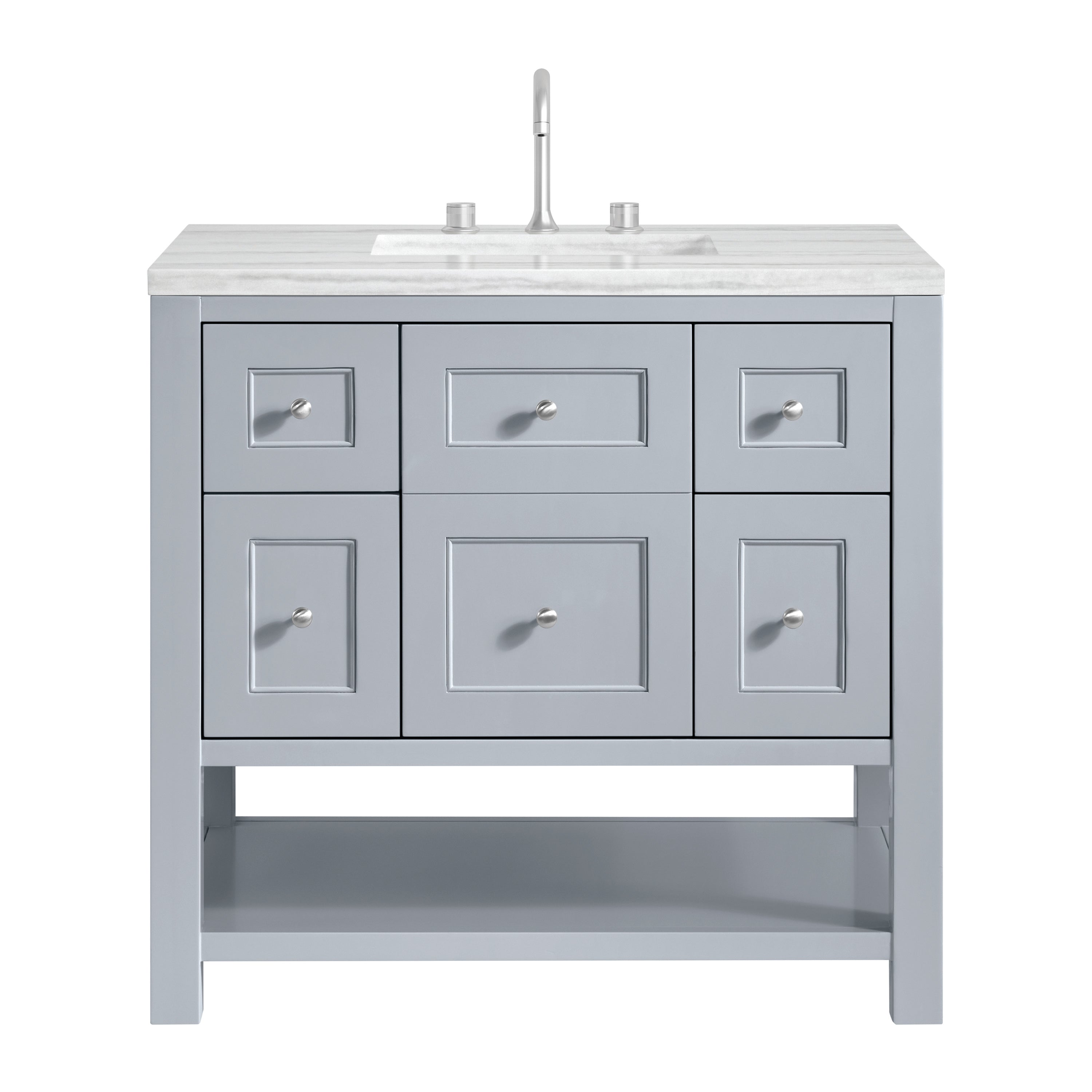 James Martin Breckenridge 36" Single in Serenity Blue with 3cm Countertop