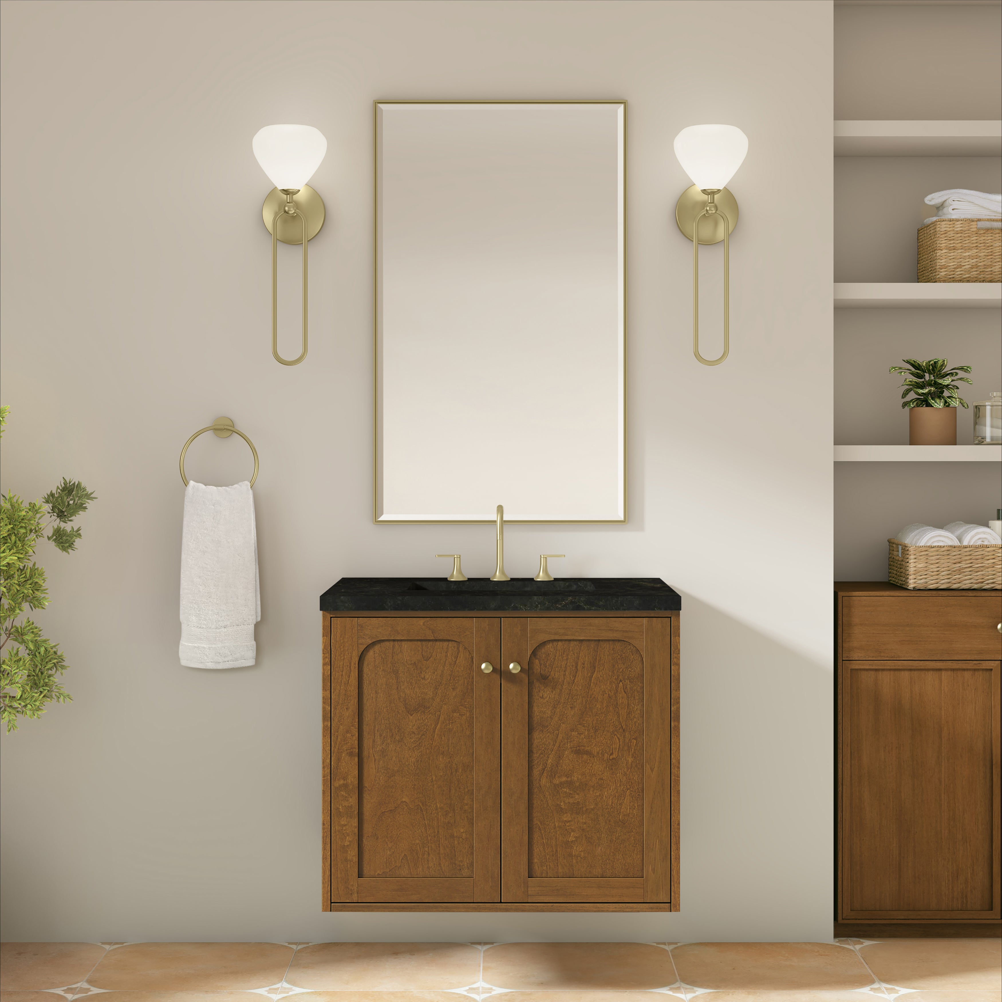James Martin Laurent 30" Single Vanity in Honey Oak with 3cm Countertop