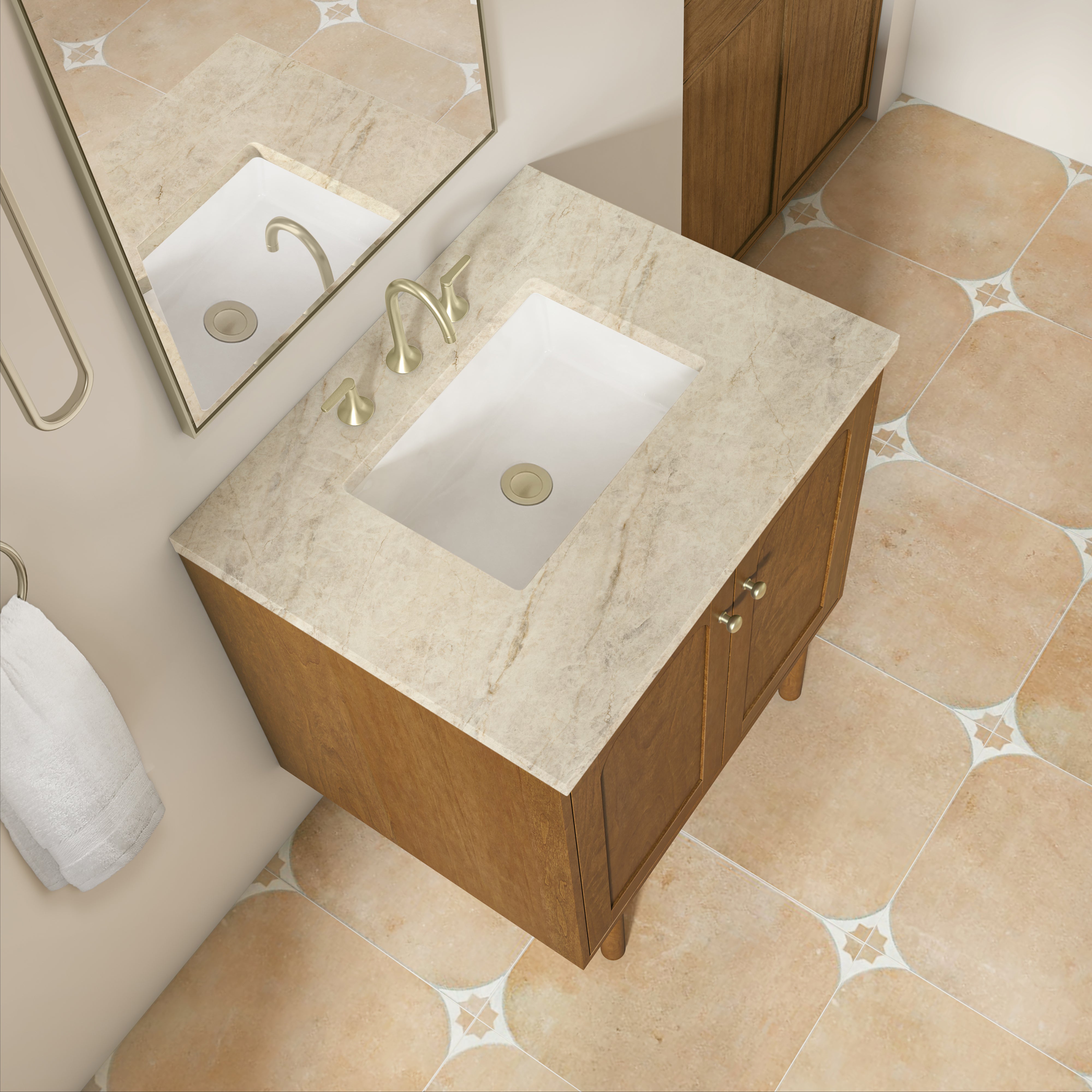 James Martin Laurent 30" Single Vanity in Honey Oak with 3cm Countertop
