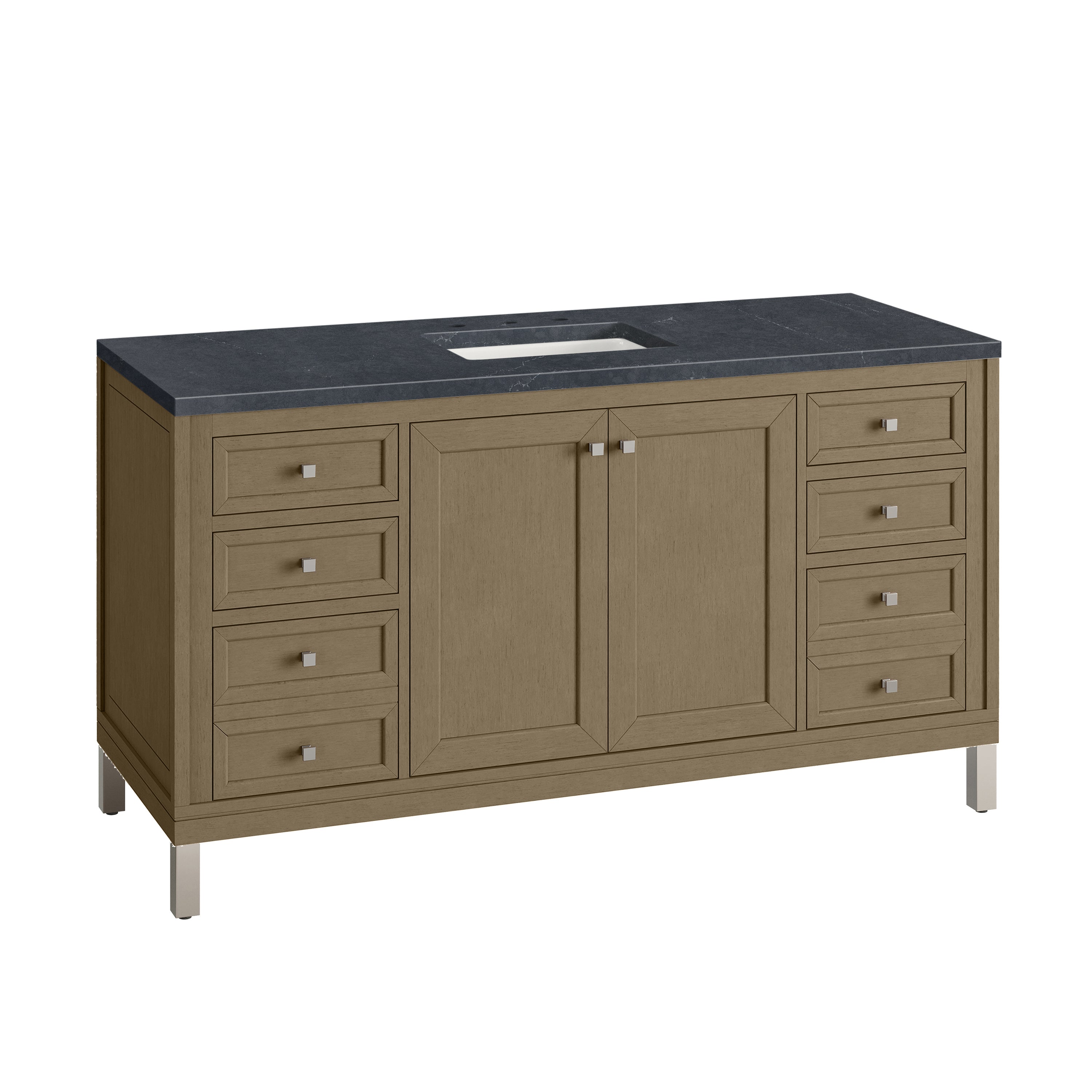 James Martin Chicago 60" Single Vanity in Walnut Whisper with 3cm Countertop