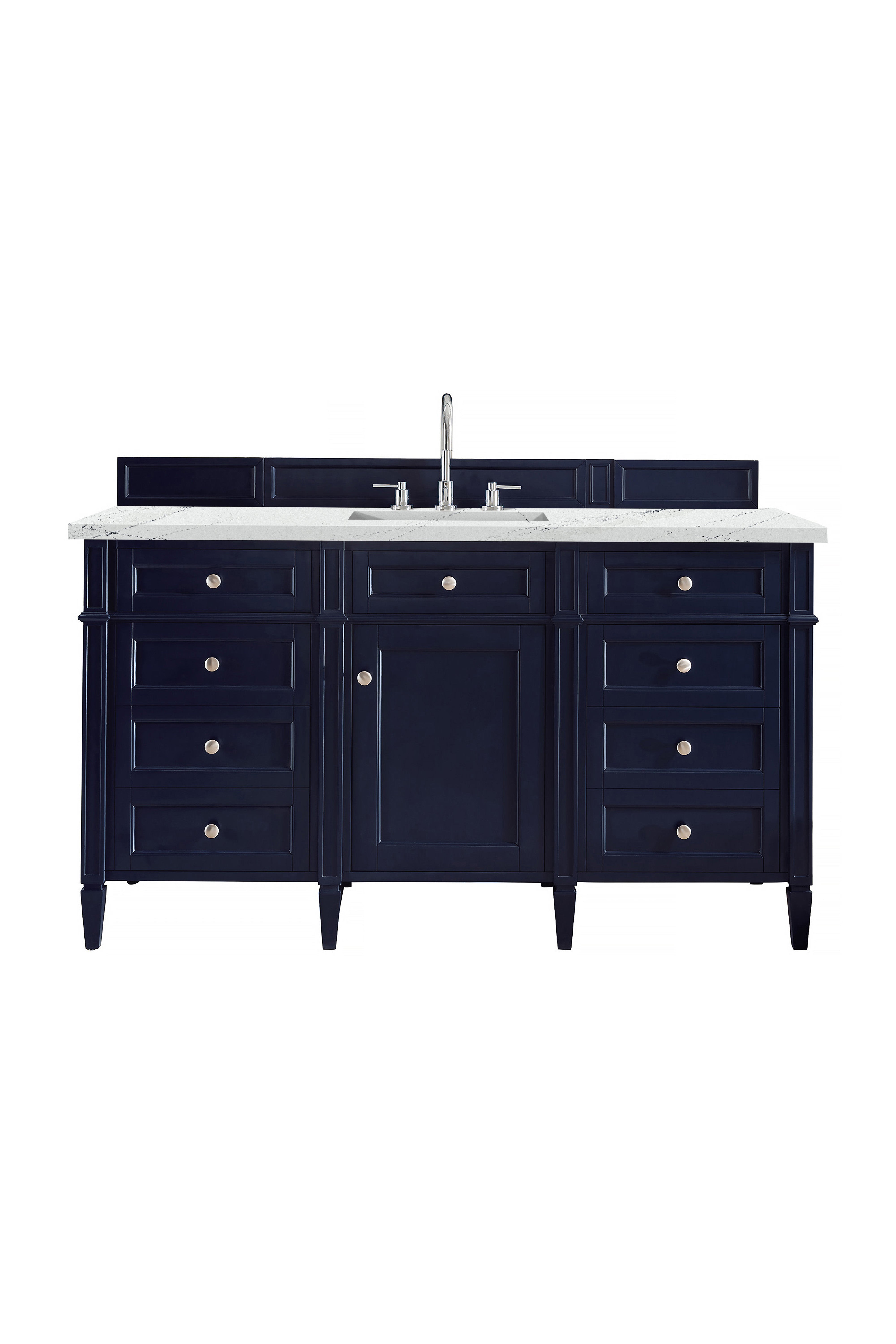 James Martin Brittany 60" Single Vanity in Victory Bleu with 3cm Countertop and FreePower Wireless Charger
