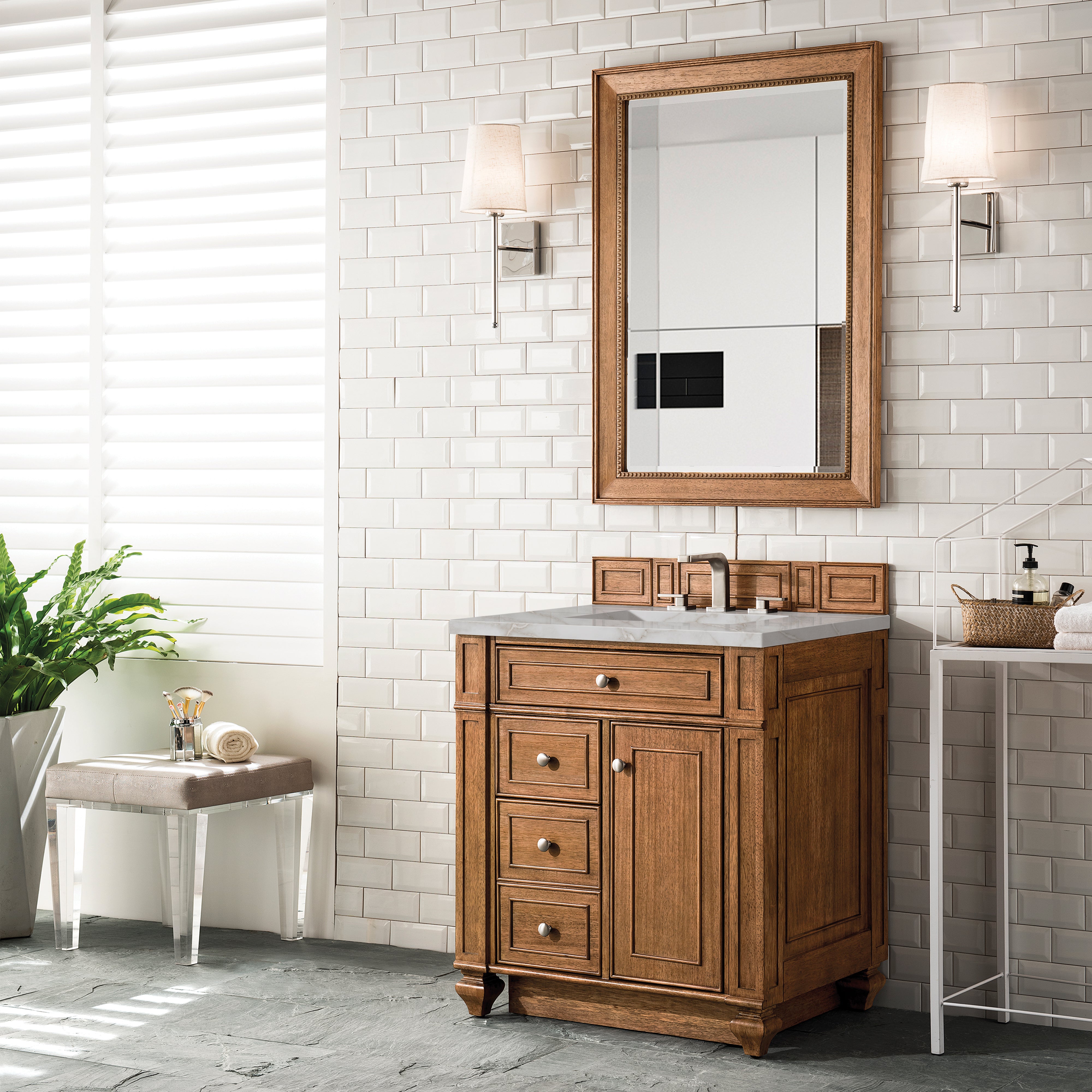 James Martin Bristol 30" Single Vanity in Saddle Brown with 3cm Countertop