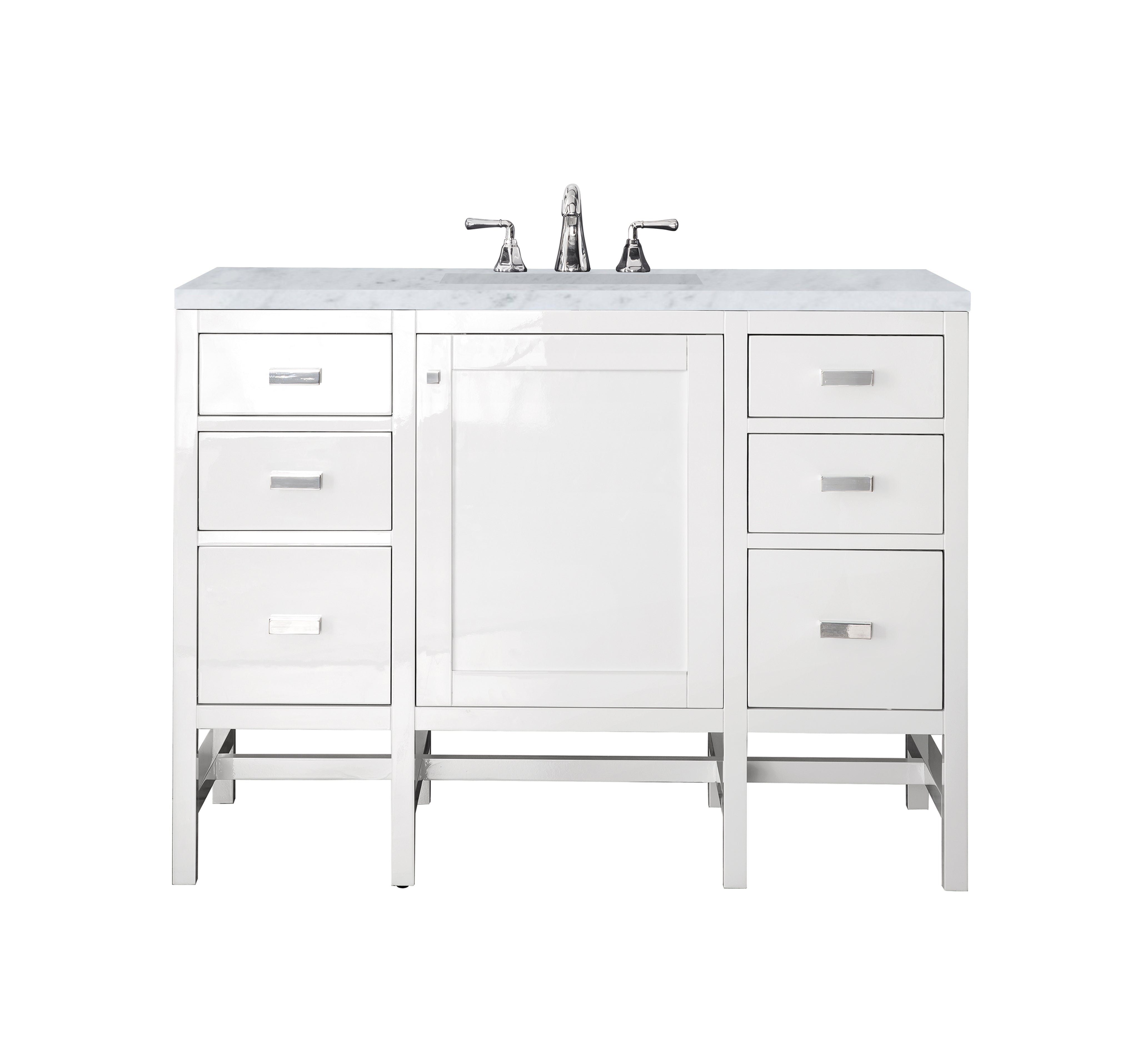 James Martin Addison 48" Single Vanity in Glossy White with 3cm Countertop