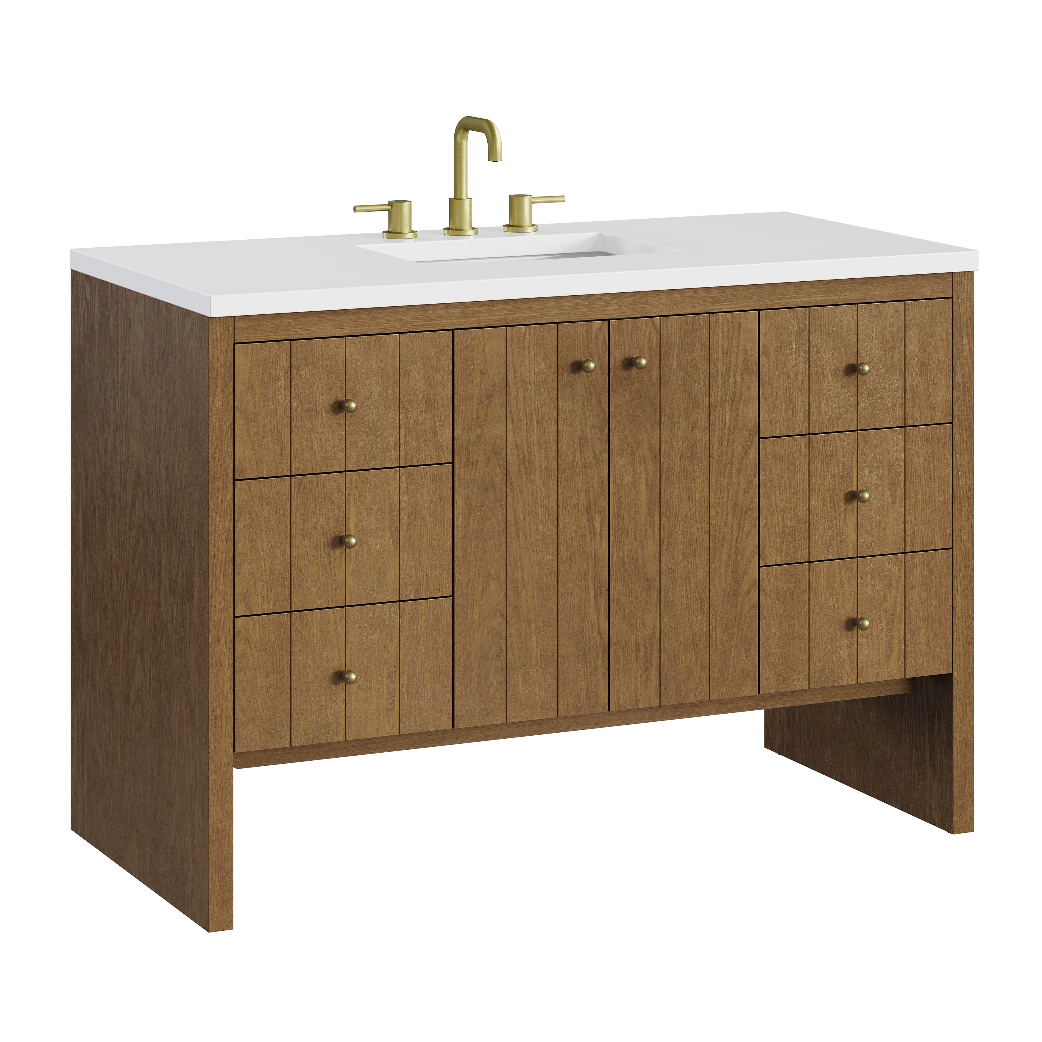 James Martin Hudson 48" Single Vanity in Honey Oak with 3cm Countertop