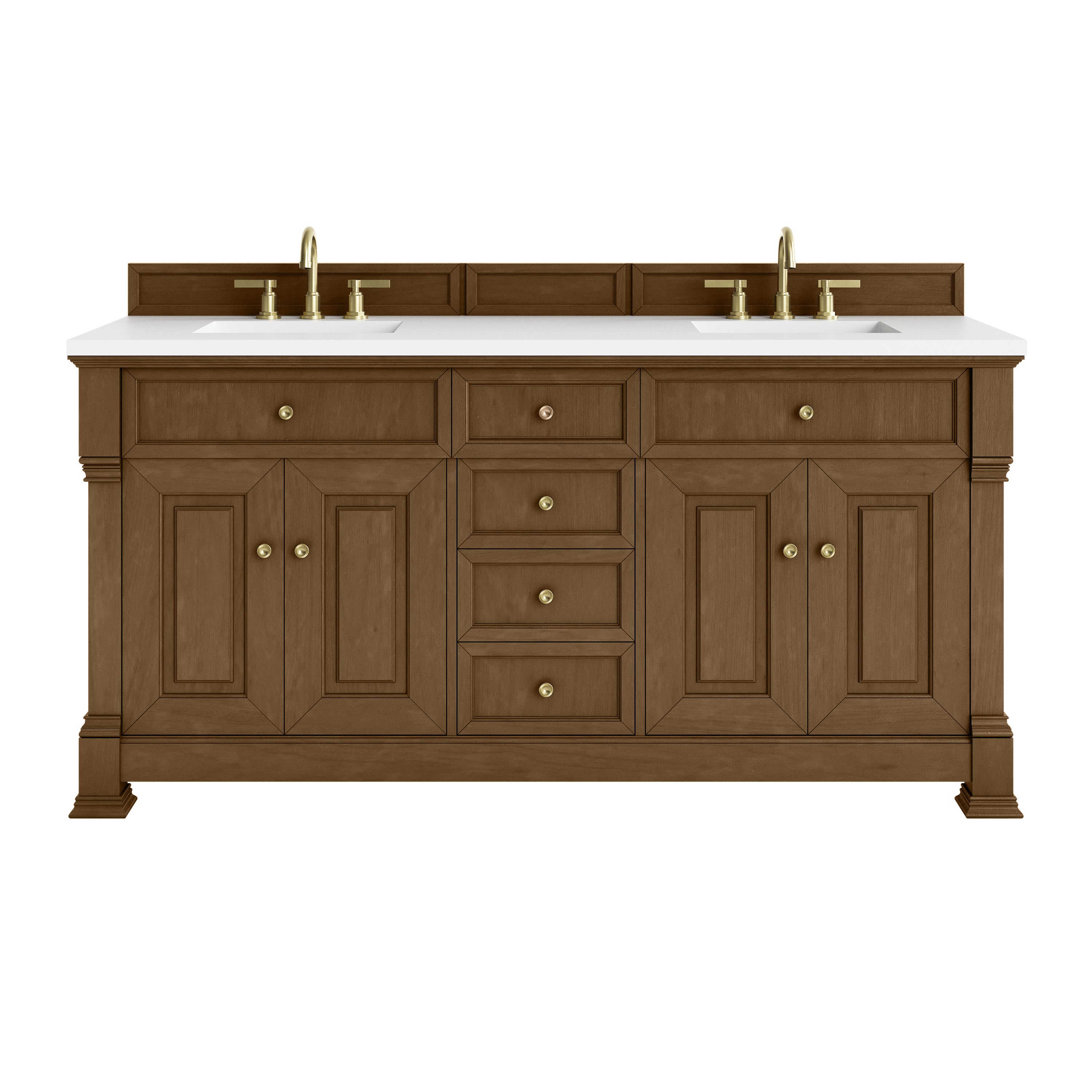 James Martin Brookfield 72" Double Vanity in Honey Oak with 3cm Countertop