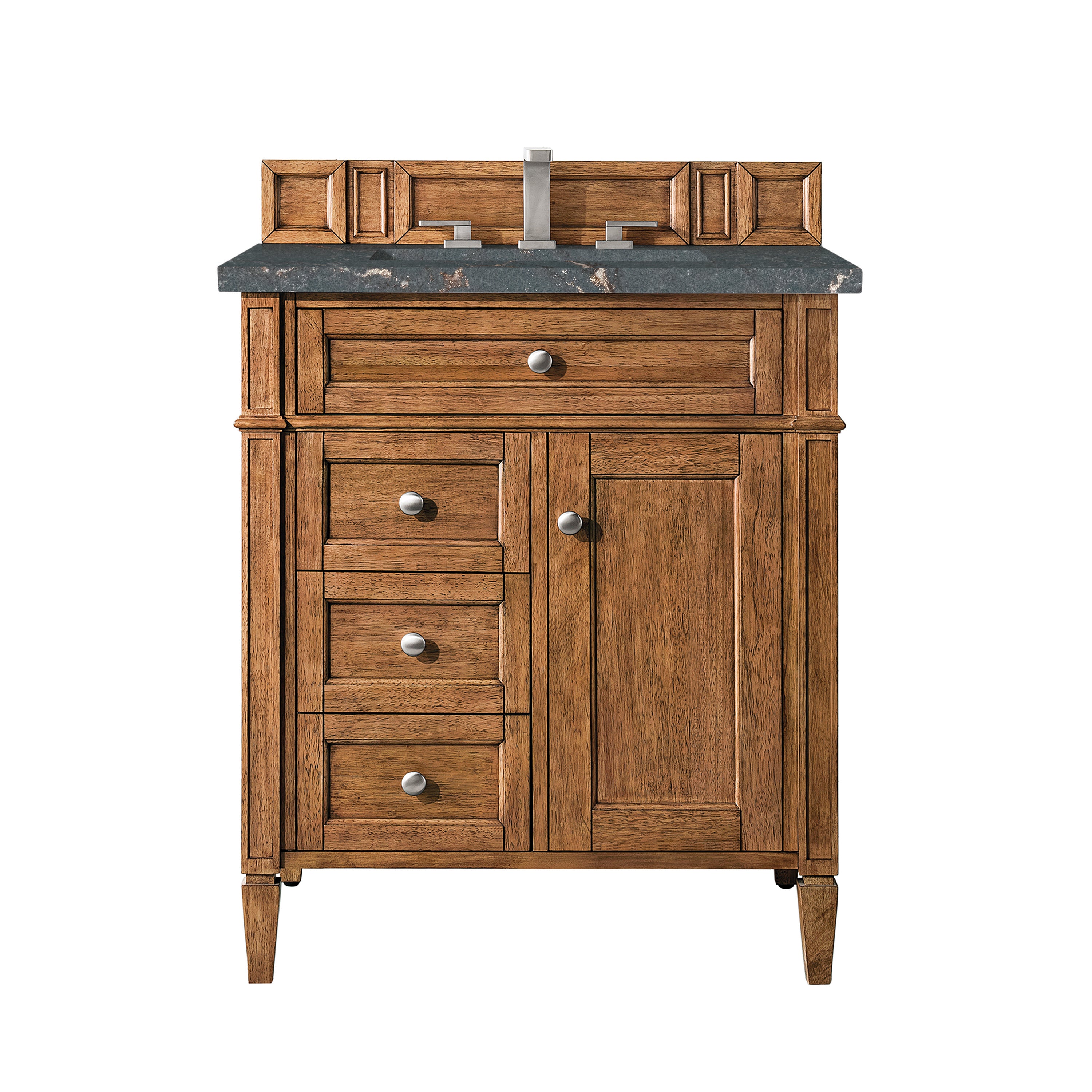 James Martin Brittany 30" Single Vanity in Saddle Brown with 3cm Countertop