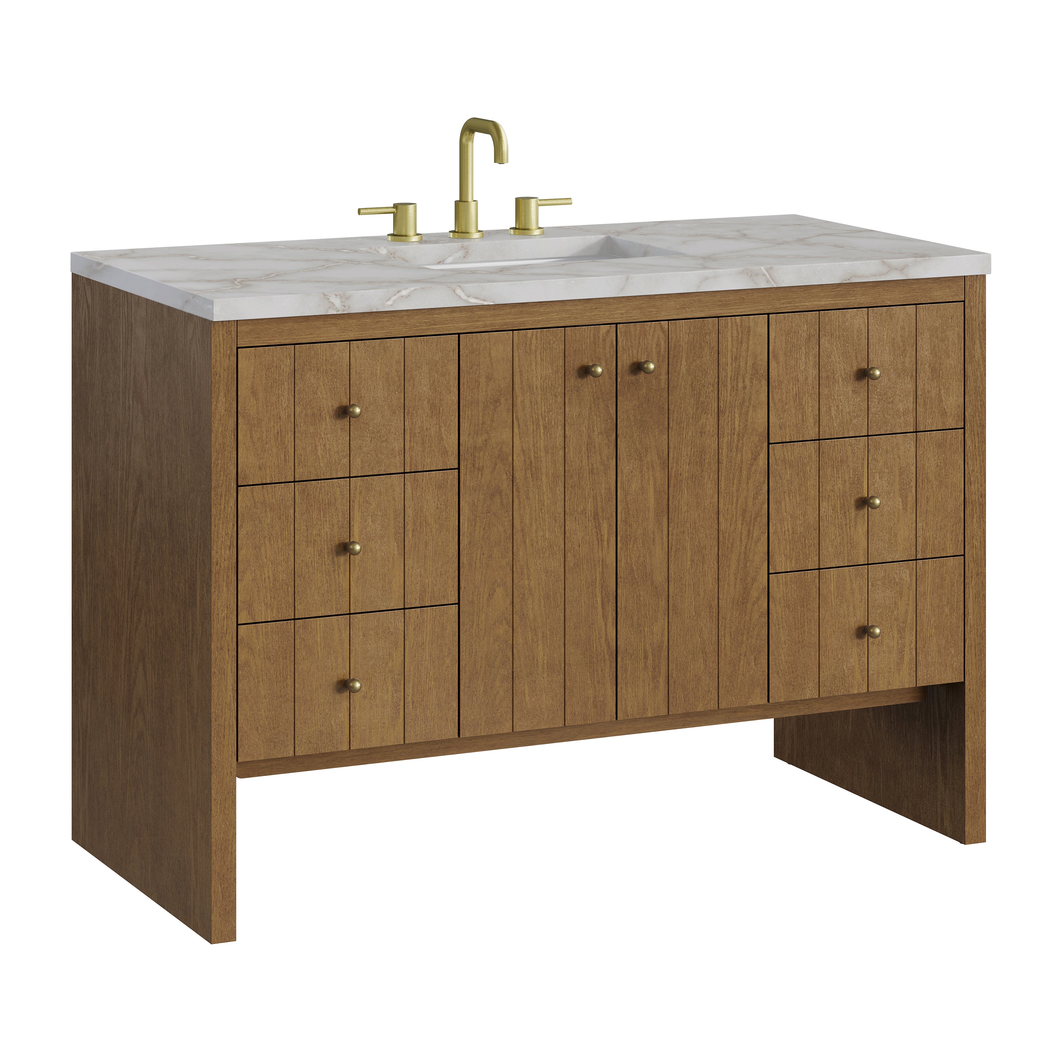 James Martin Hudson 48" Single Vanity in Honey Oak with 3cm Countertop