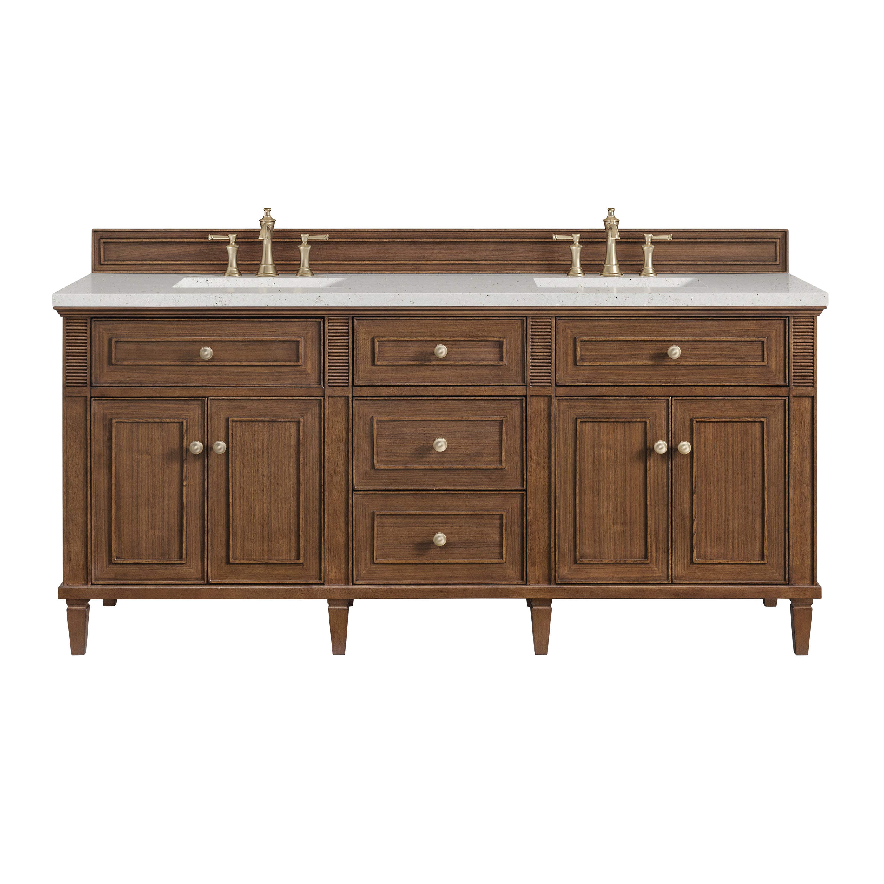 James Martin Lorelai 72"Double Vanity in Mid-Century Walnut with 3cm Countertop