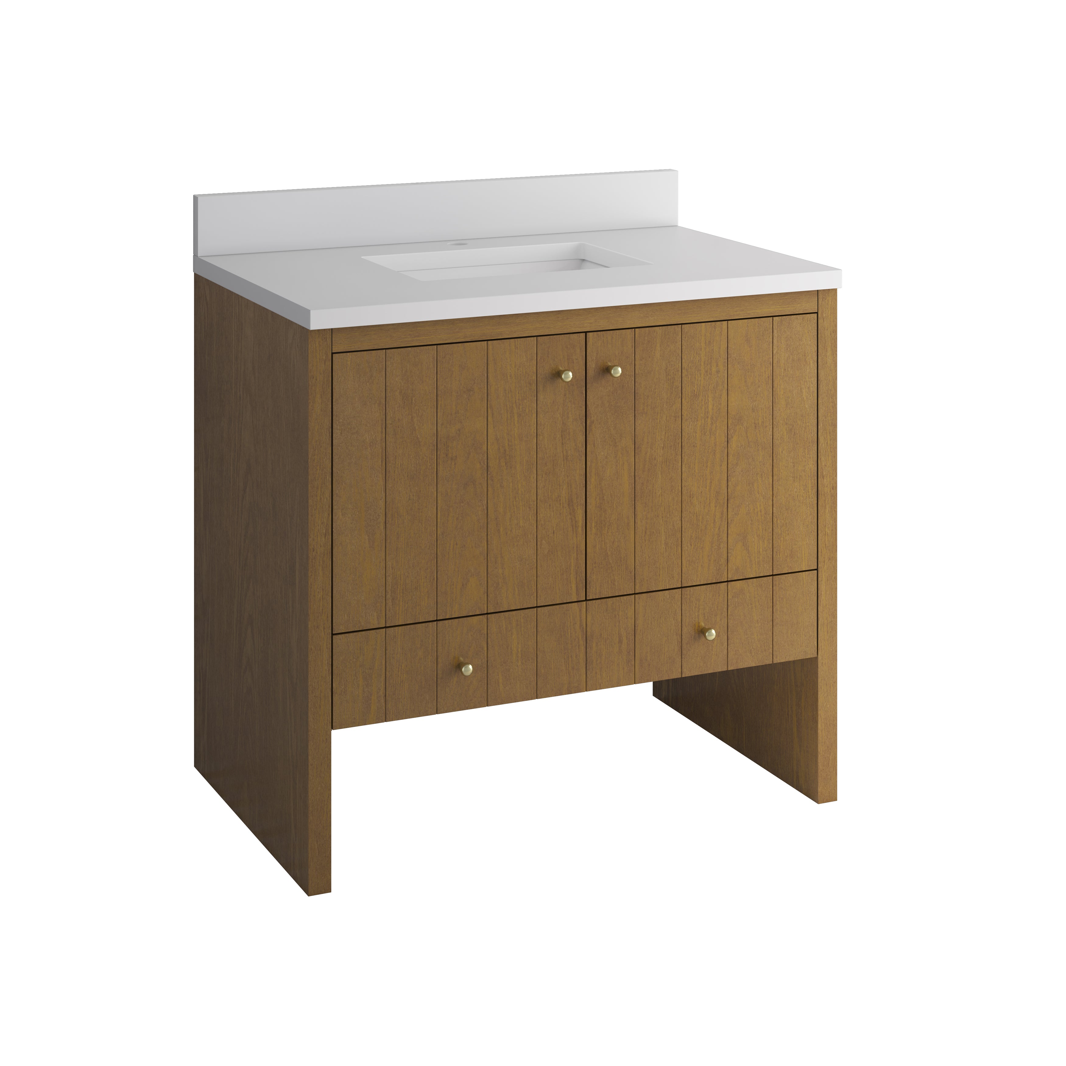James Martin Hudson 36" Single Vanity in Honey Oak with 3cm Countertop