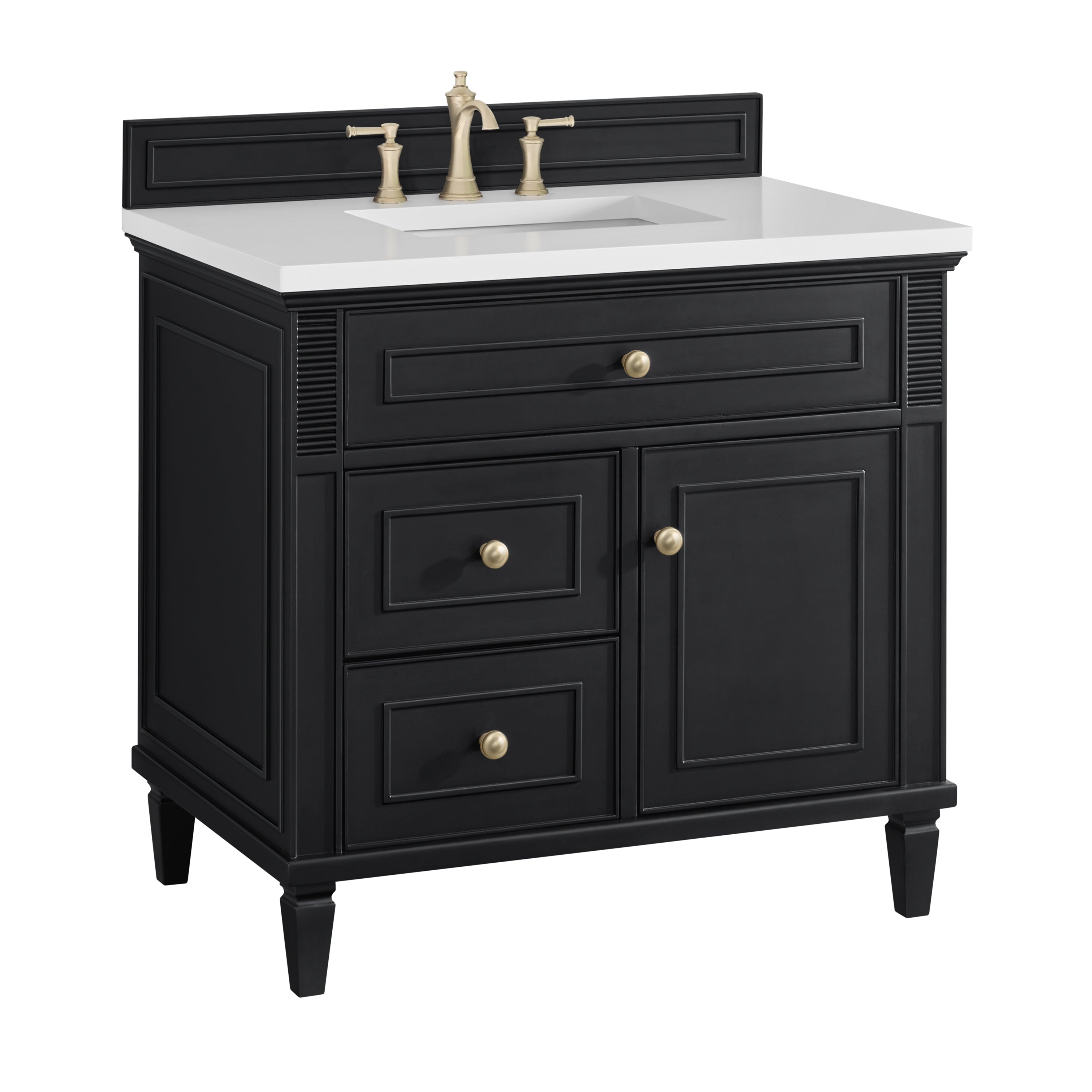 James Martin Lorelai 36" Single Vanity in Black Onyx with 3cm Countertop