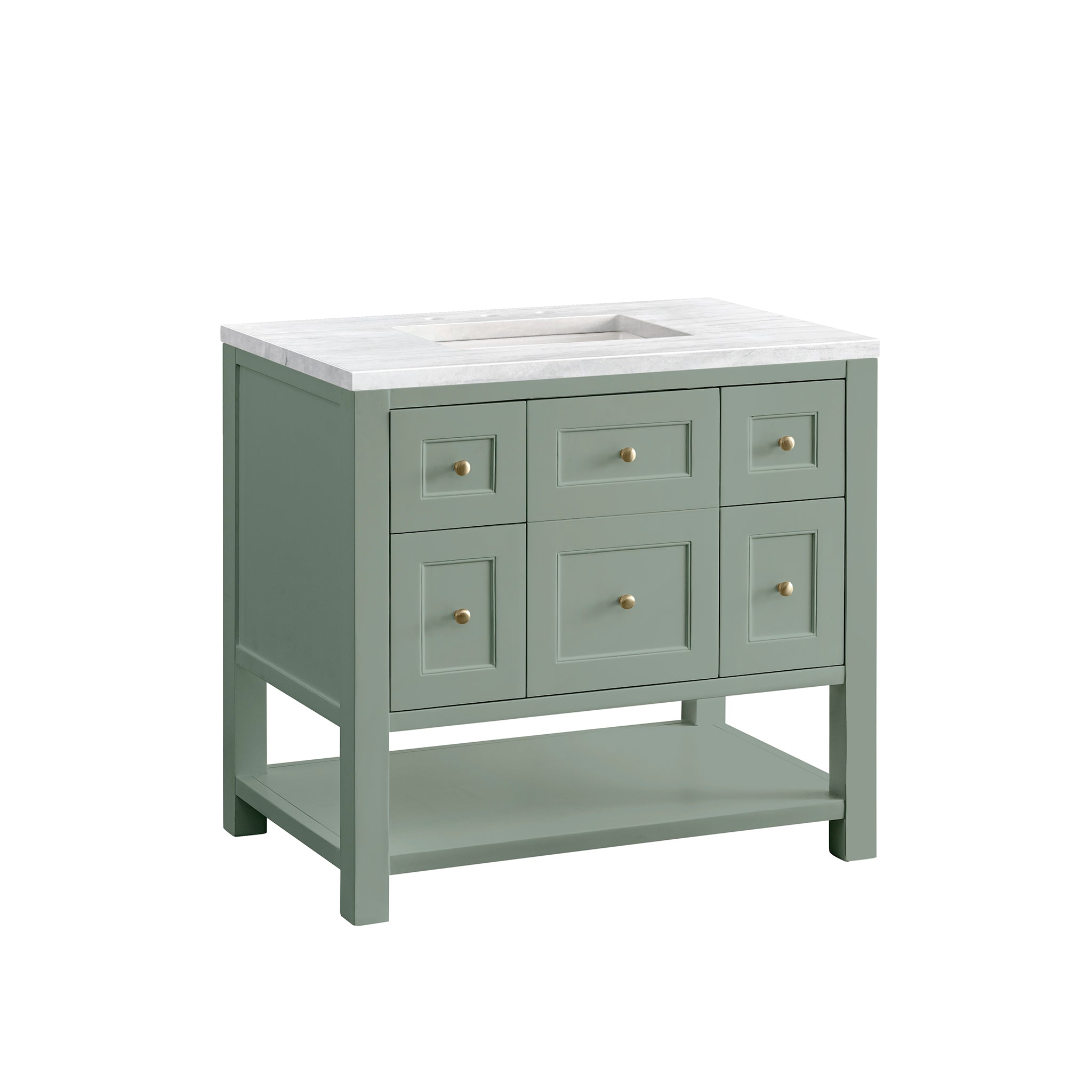 James Martin Breckenridge 36" Single Vanity in Smokey Celadon with 3cm Countertop