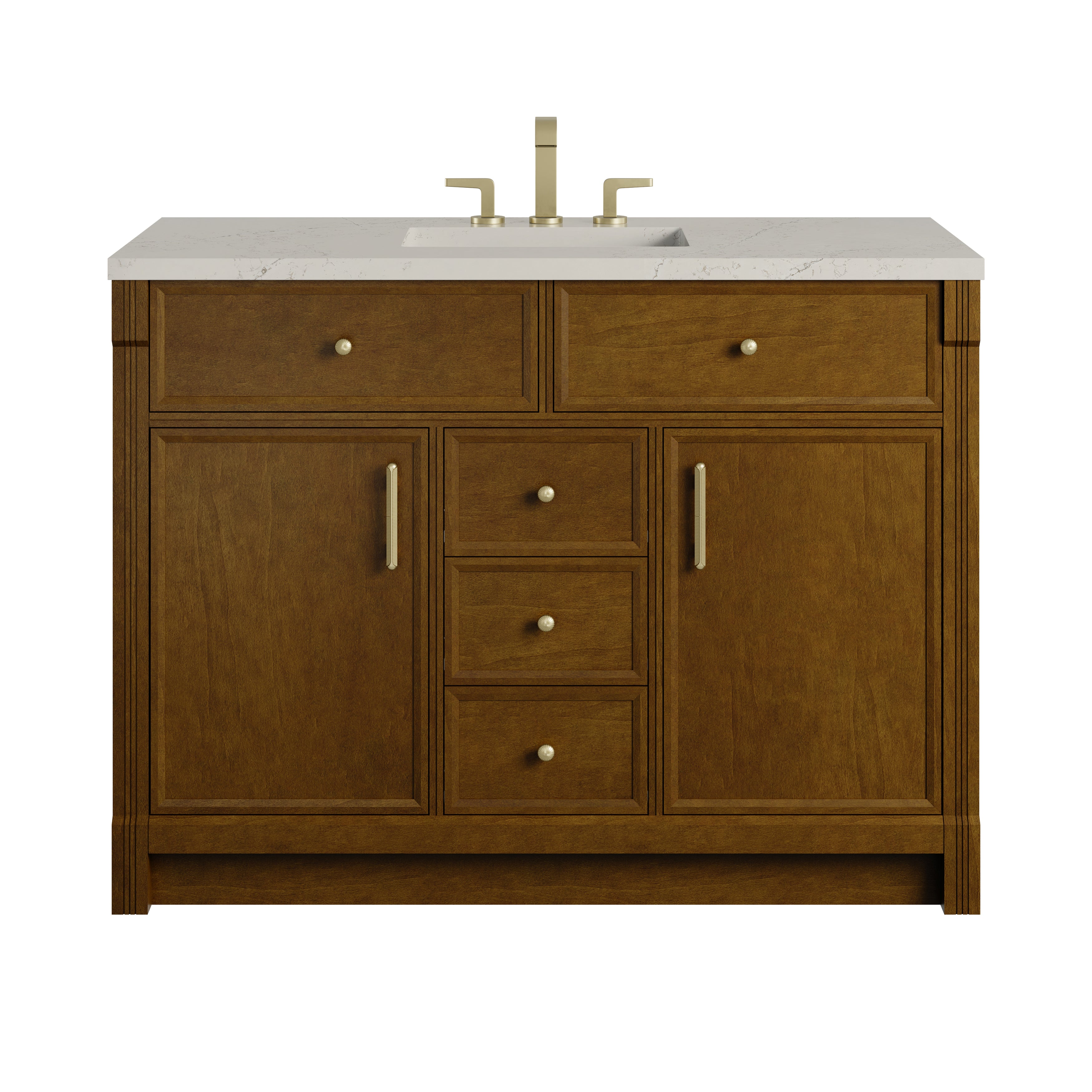 James Martin Bellshire 48" Single Vanity in Honey Oak with 3cm Countertop and FreePower Wireless Charger