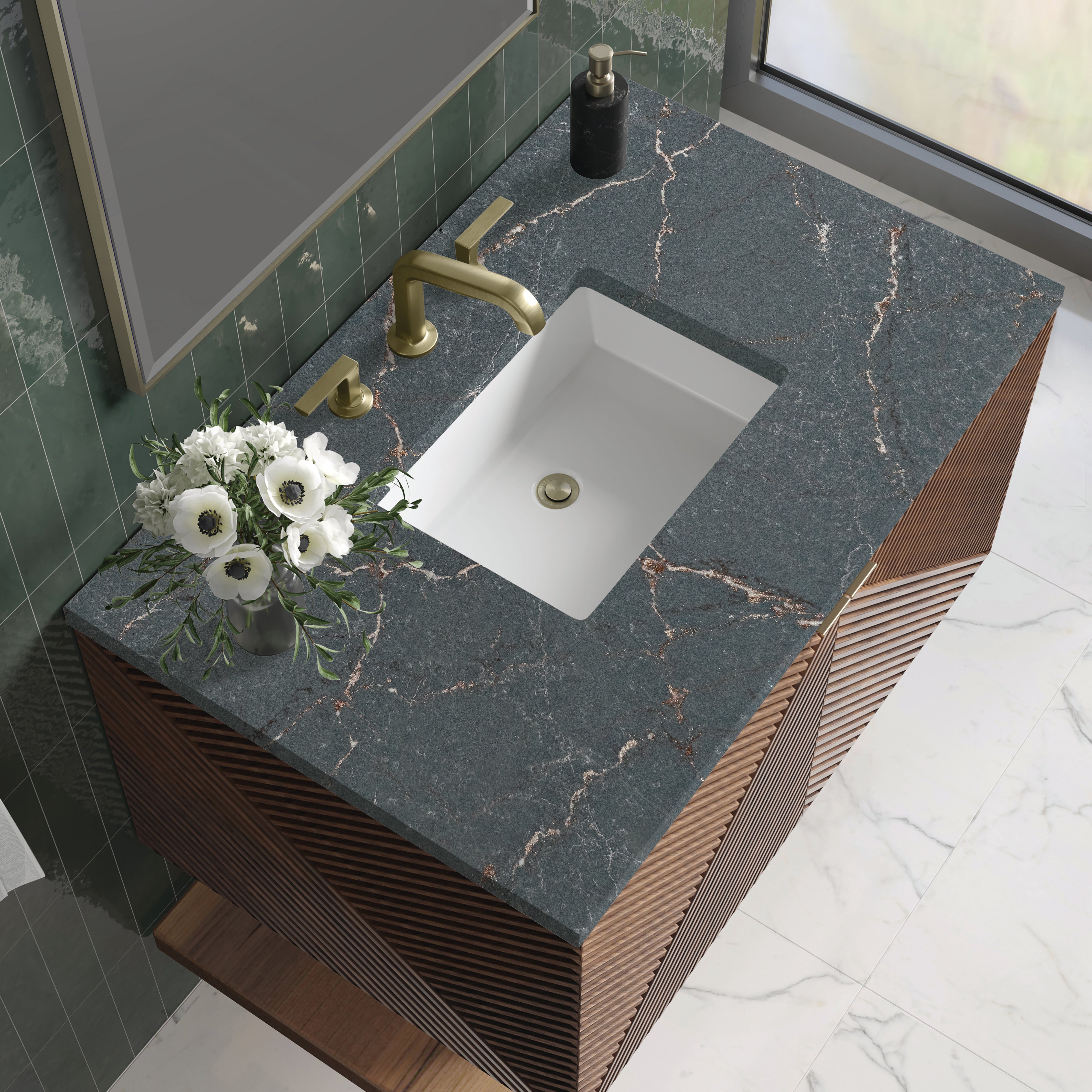 James Martin Marcello 36" Single Vanity in Chestnut with 3cm Countertop