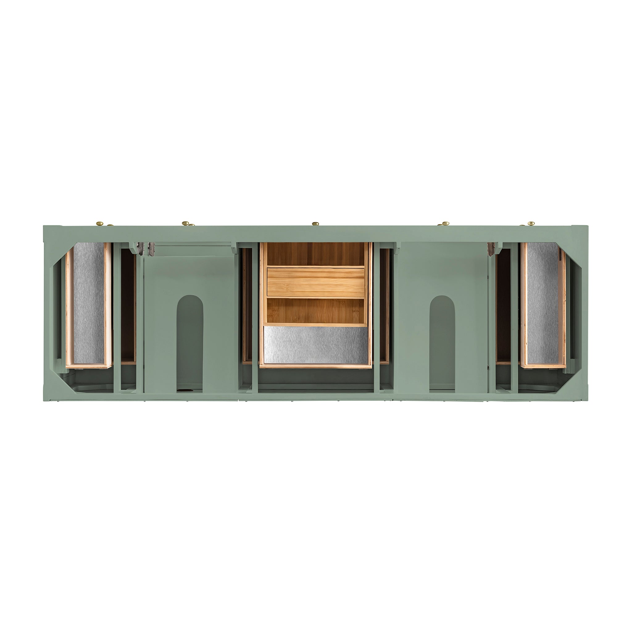 James Martin Breckenridge 72" Double Vanity in Smokey Celadon with 3cm Countertop and FreePower Wireless Charger