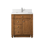 James Martin Bristol 30" Single Vanity in Saddle Brown with 3cm Countertop