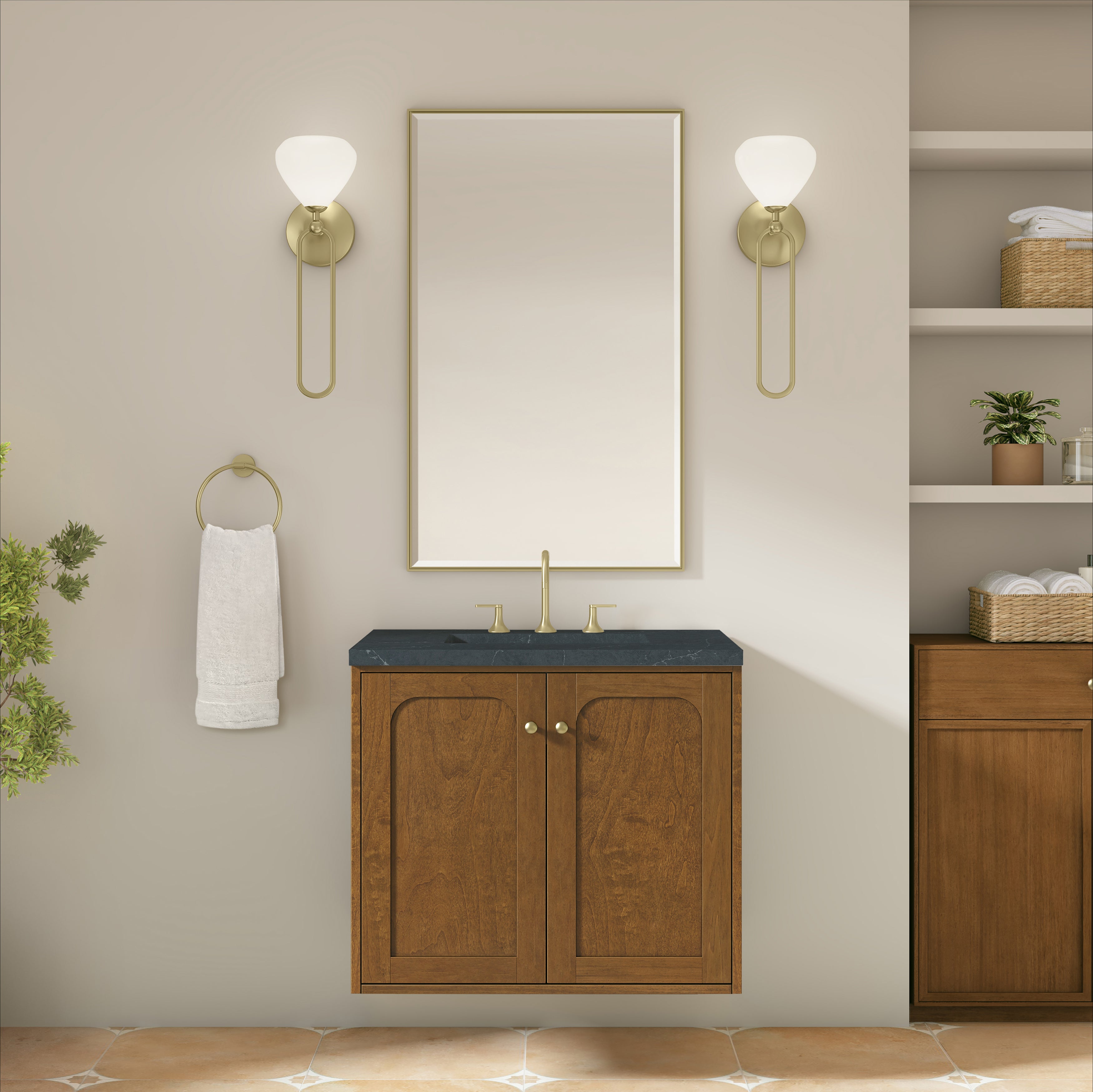James Martin Laurent 30" Single Vanity in Honey Oak with 3cm Countertop