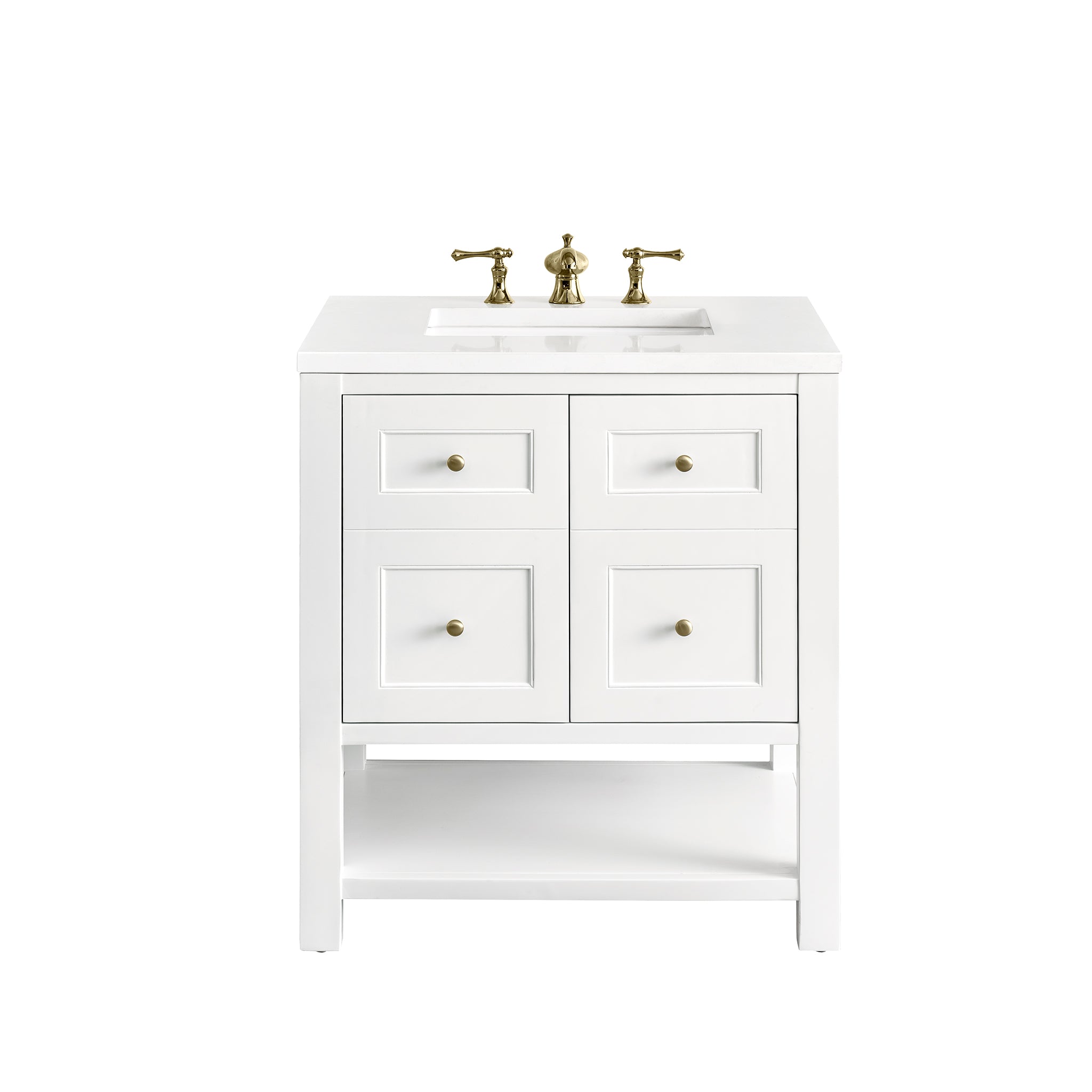 James Martin Breckenridge 30" Single Vanity in Bright White with 3cm Countertop