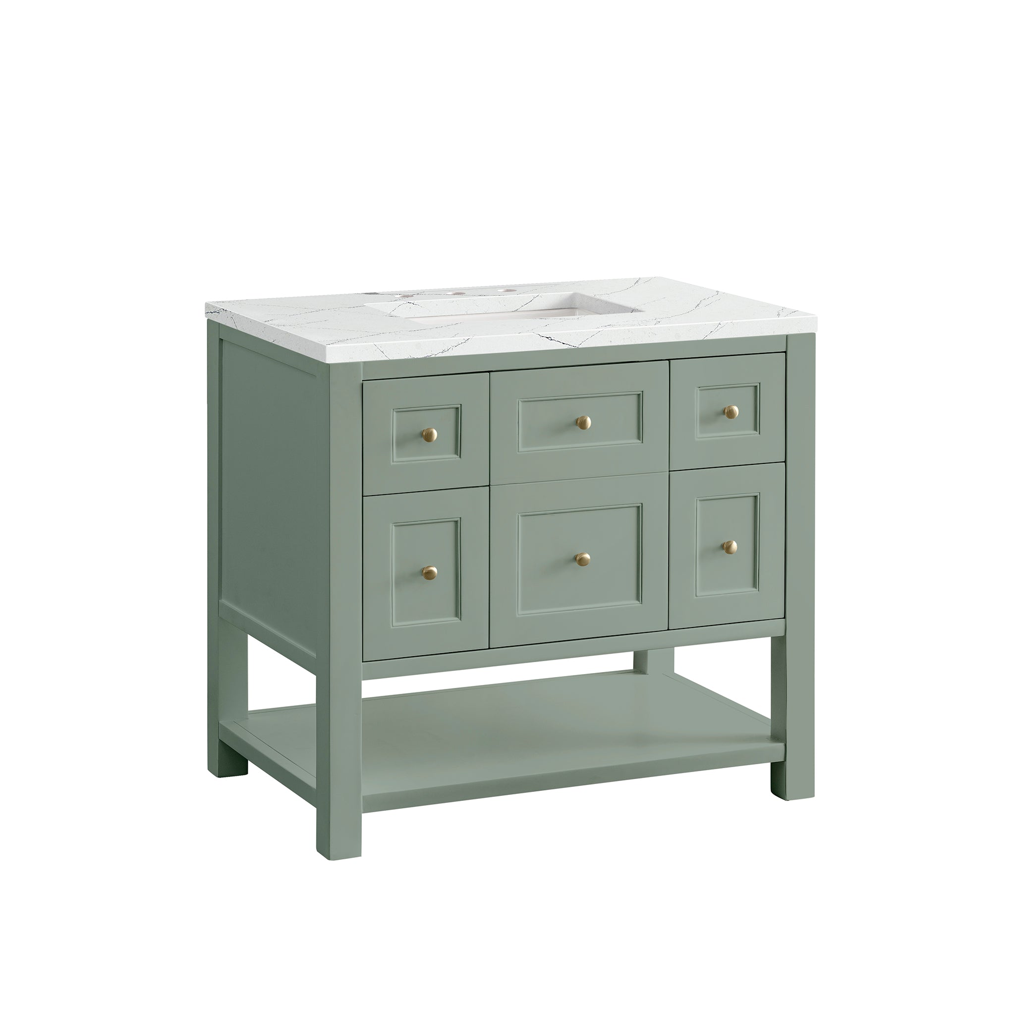 James Martin Breckenridge 36" Single Vanity in Smokey Celadon with 3cm Countertop