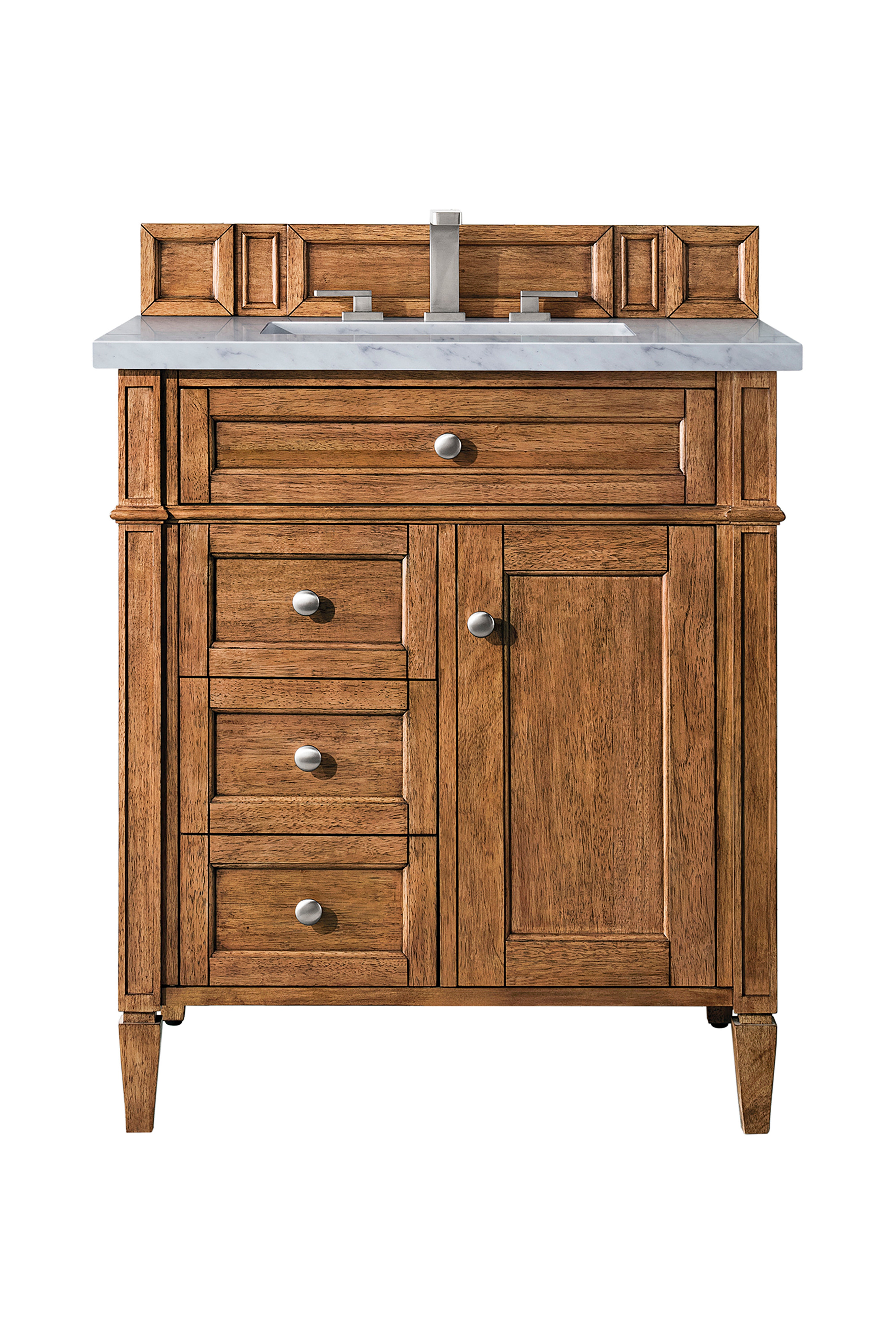 James Martin Brittany 30" Single Vanity in Saddle Brown with 3cm Countertop