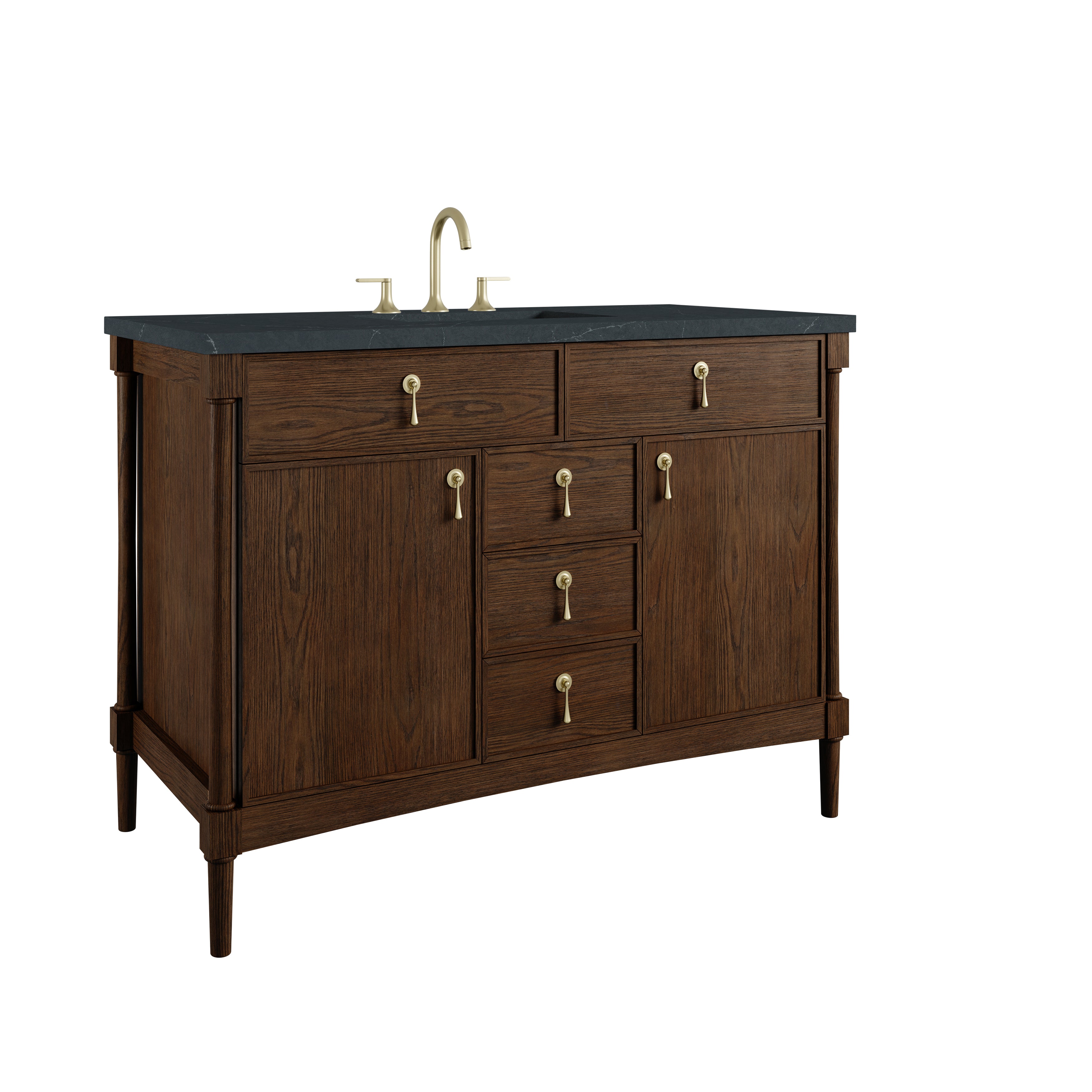 James Martin Kinnsden 48" Single Vanity in Sable Oak with 3cm Countertop