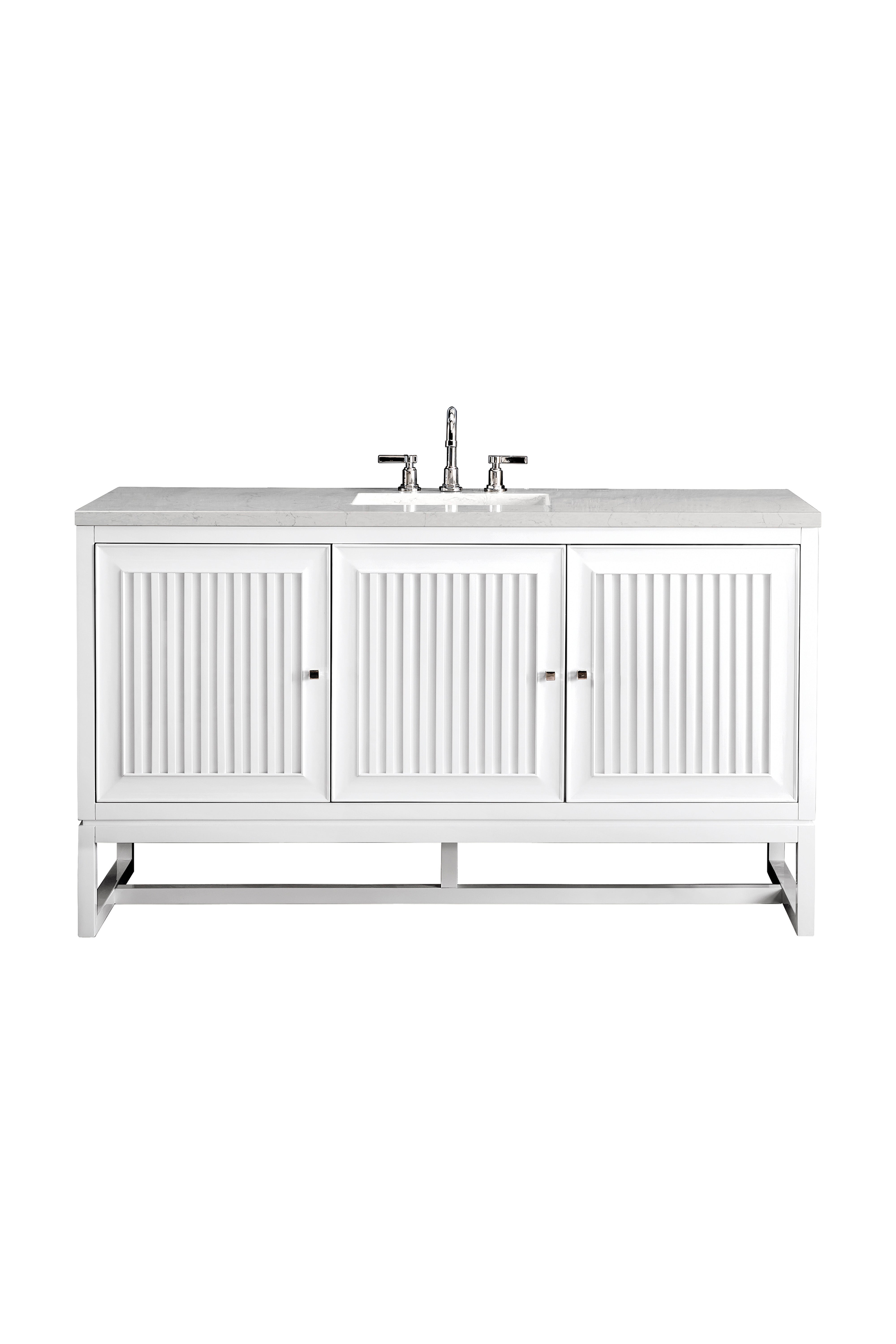 James Martin Athens 60" Single Vanity in Glossy White with 3cm Countertop